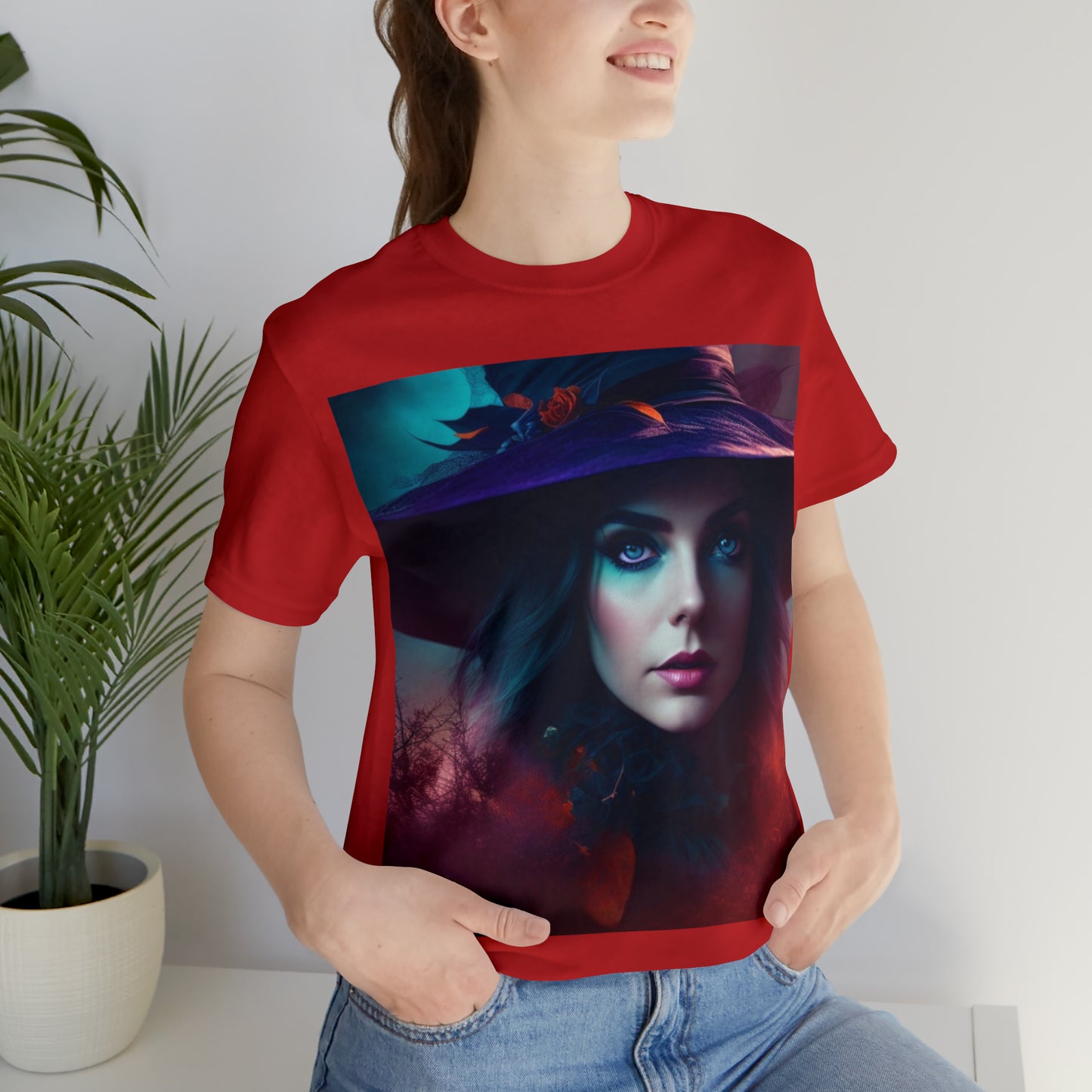 Camiseta de manga corta unisex Jersey - Halloween Witch AI - 08
