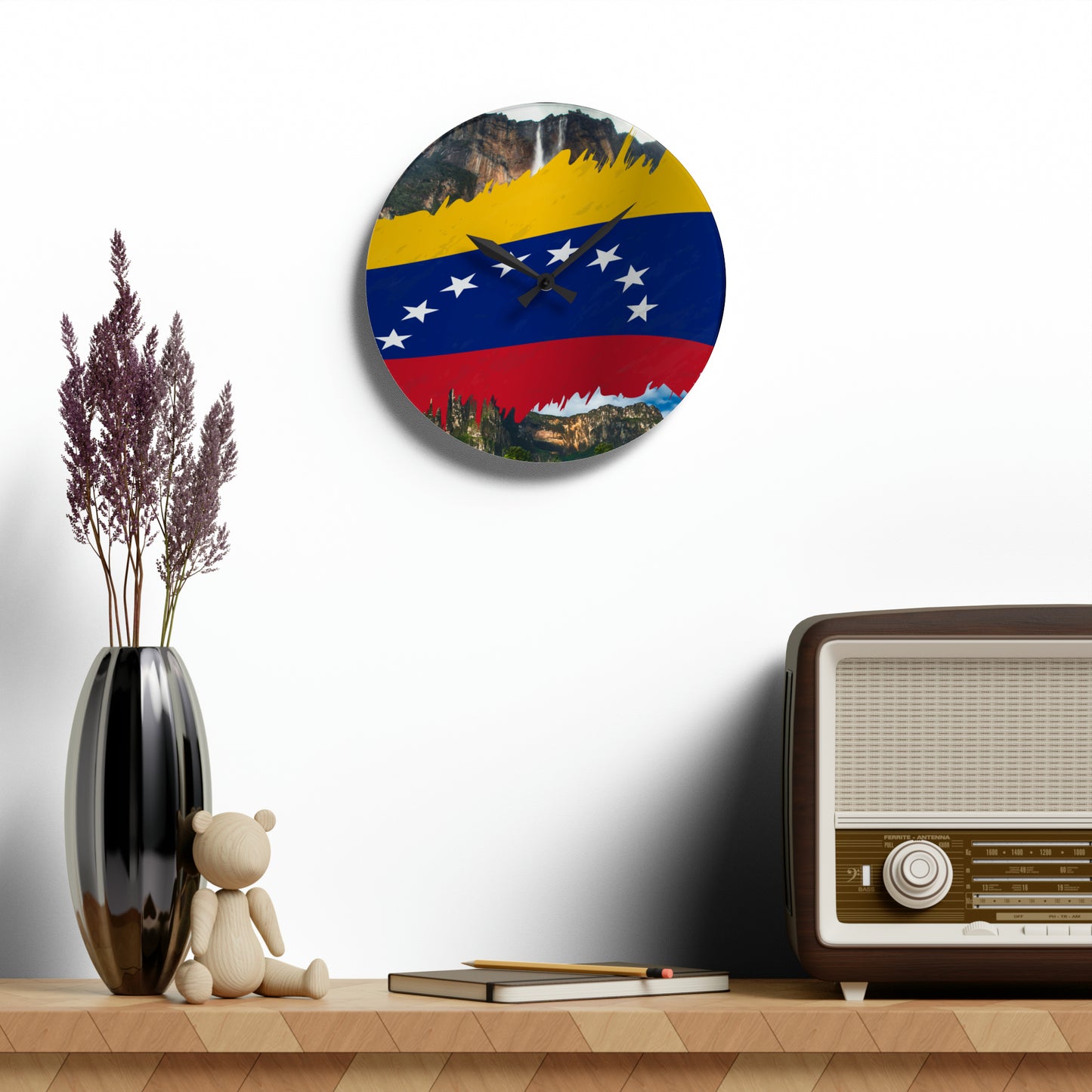 Reloj de pared acrílico - Bandera de Venezuela