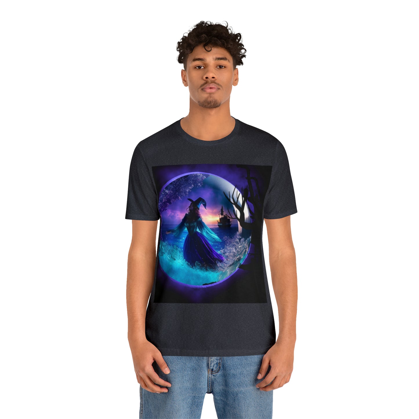 Camiseta de manga corta unisex Jersey - Halloween Witch AI - 02