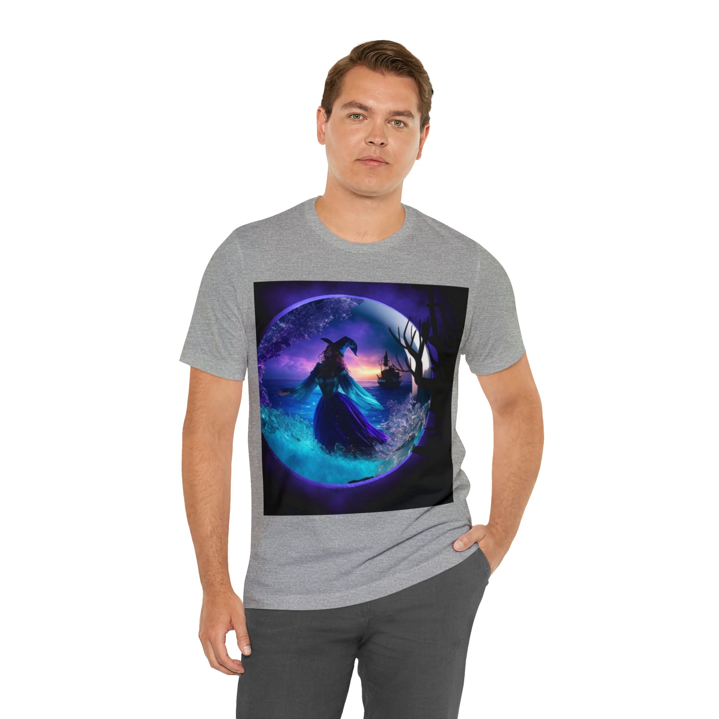Camiseta de manga corta unisex Jersey - Halloween Witch AI - 02