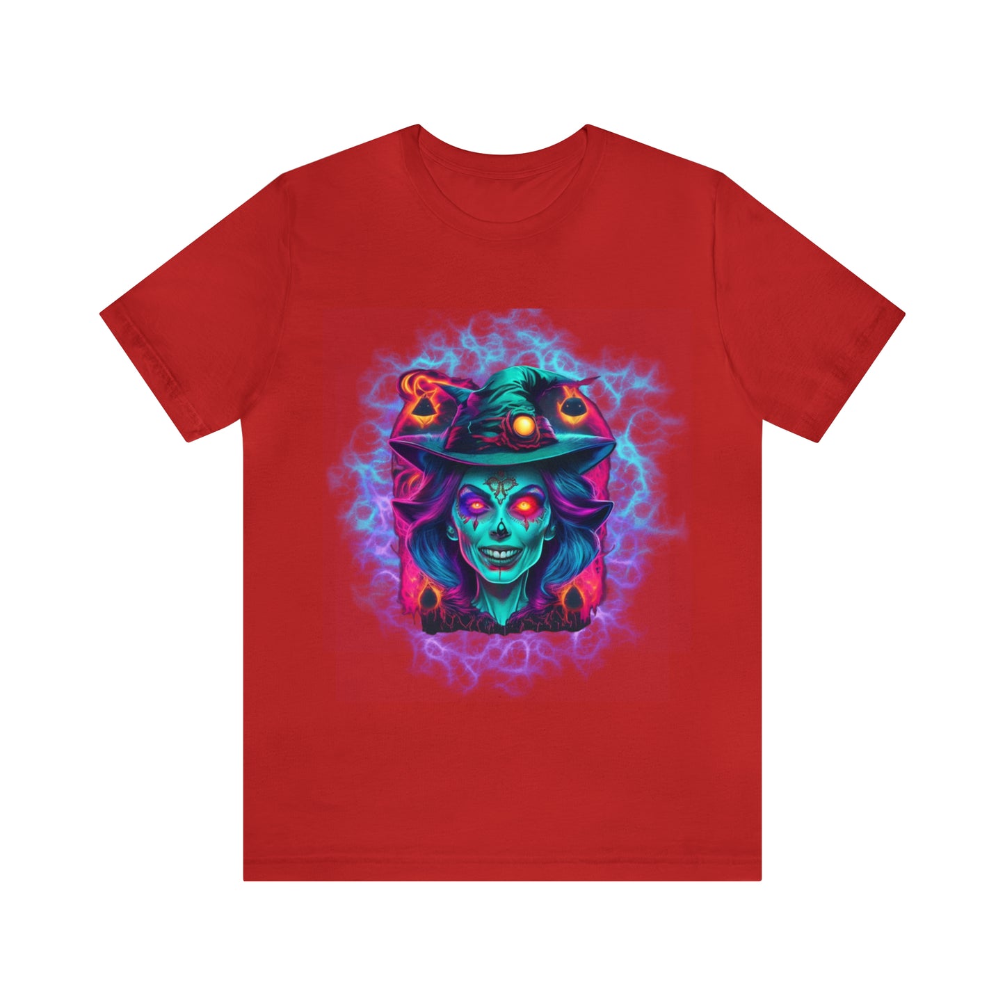 Camiseta de manga corta unisex Jersey - Calaveras de brujas de Halloween - 02
