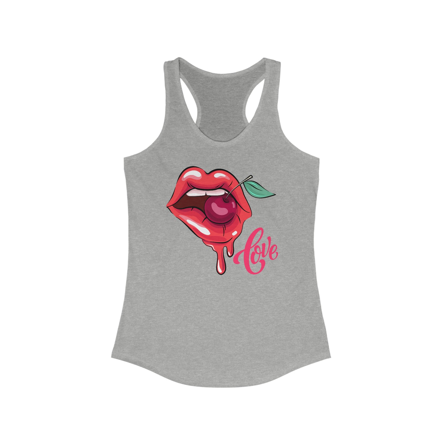 Camiseta sin mangas ideal con espalda cruzada para mujer - Labios de amor - 01
