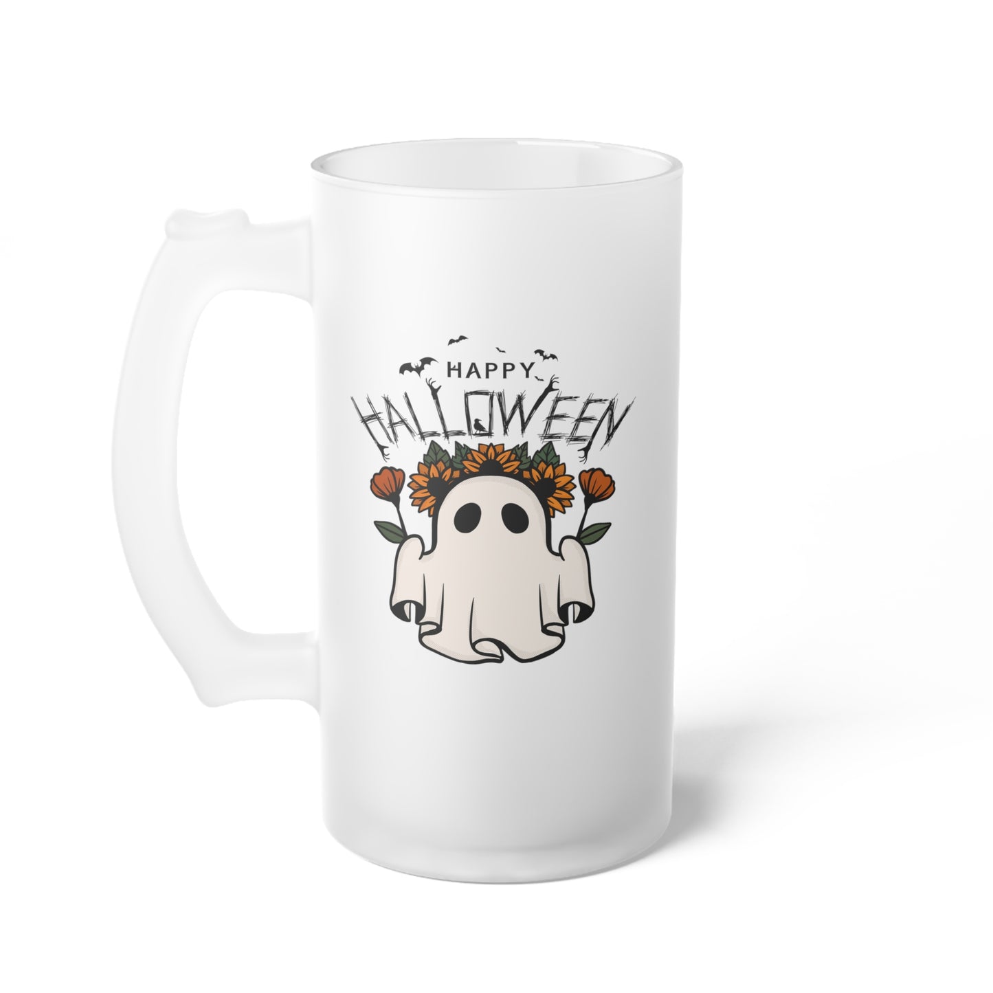 Chope à bière en verre dépoli - Halloween - Petit Fantôme - 03