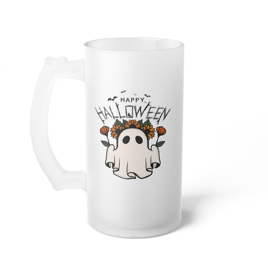 Frosted Glass Beer Mug - Halloween - Little Ghost - 03