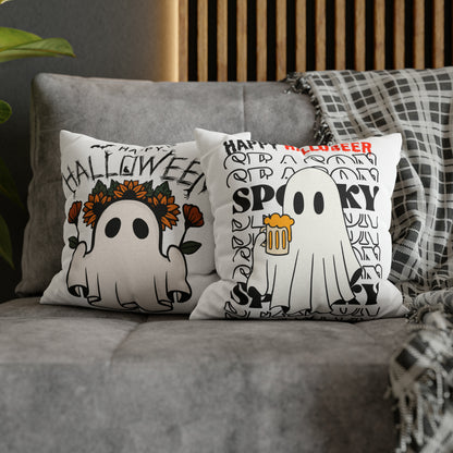 Spun Polyester Square Pillow Case - Halloween - Little Ghost - 01/03