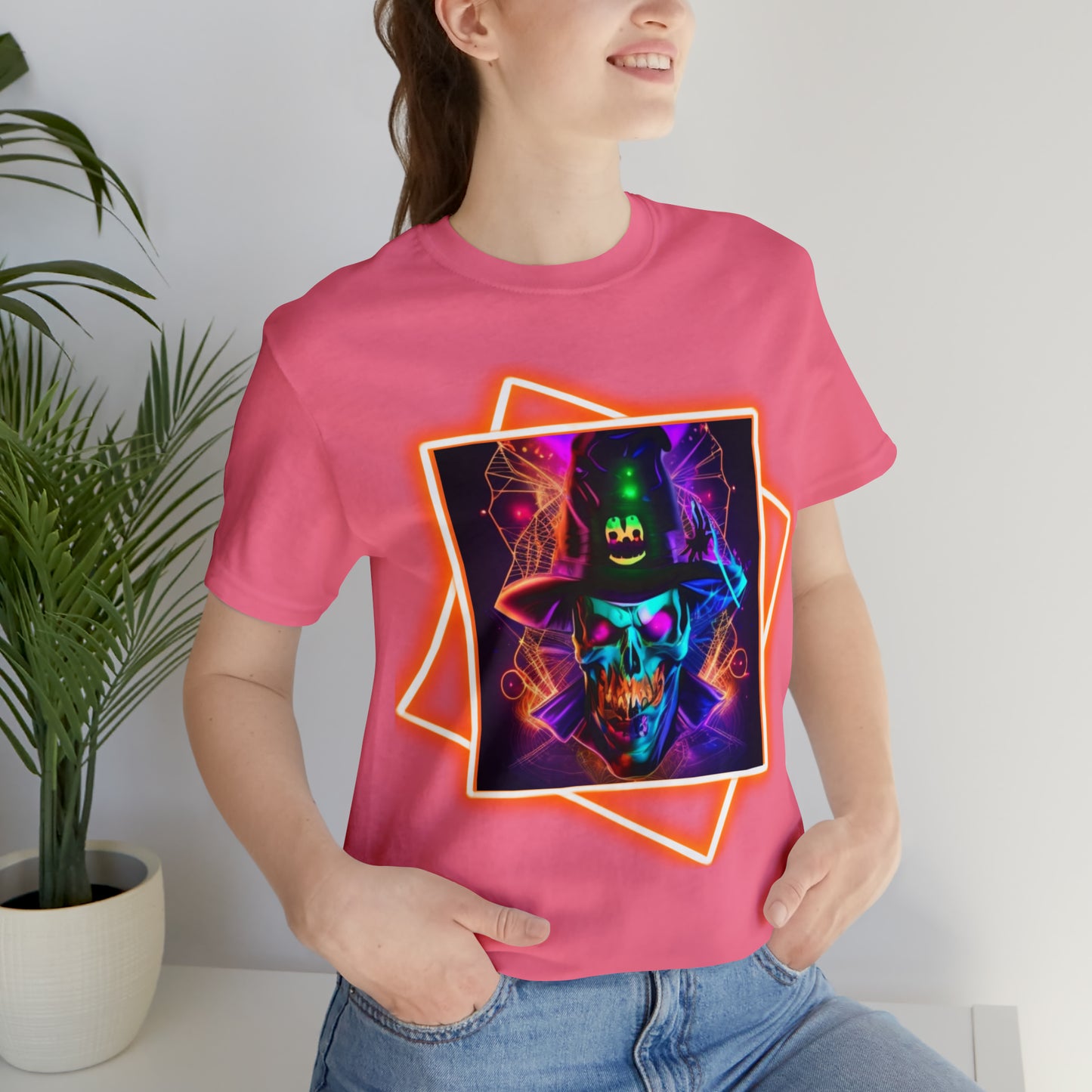 Camiseta de manga corta unisex Jersey - Calaveras de brujas de Halloween - 03