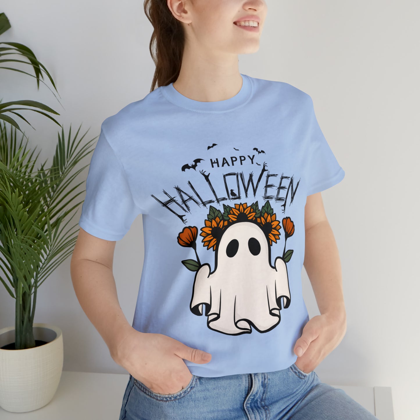 Tee-shirt à manches courtes en jersey unisexe - Halloween - Petit Fantôme - 03