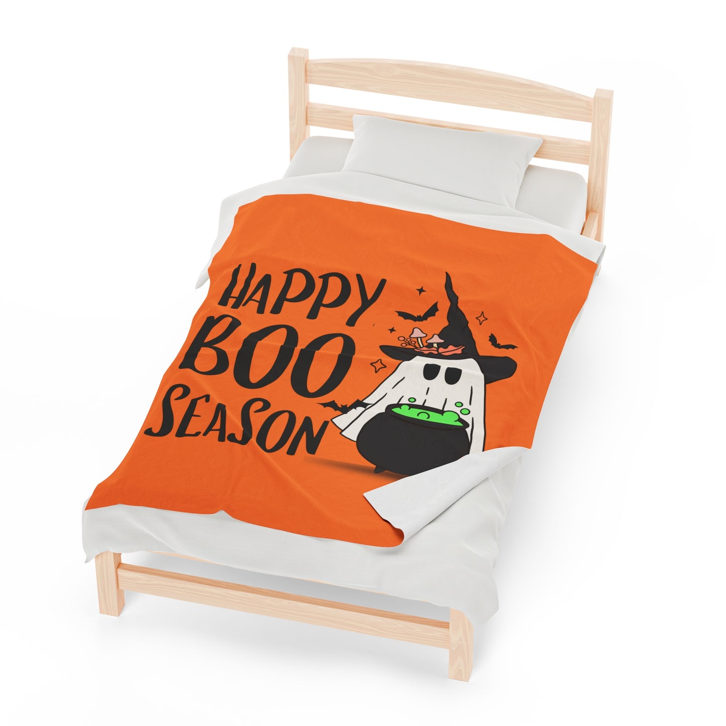 Velveteen Plush Blanket - Halloween - Little Ghost - 20-01