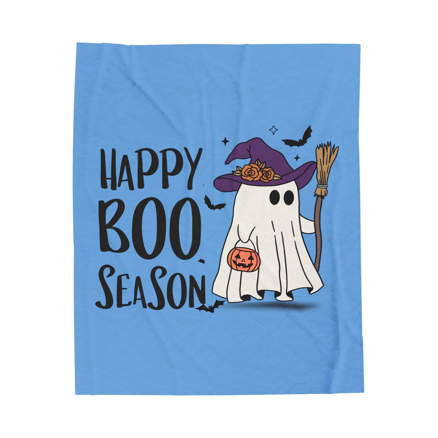 Velveteen Plush Blanket - Halloween - Little Ghost - 21-04