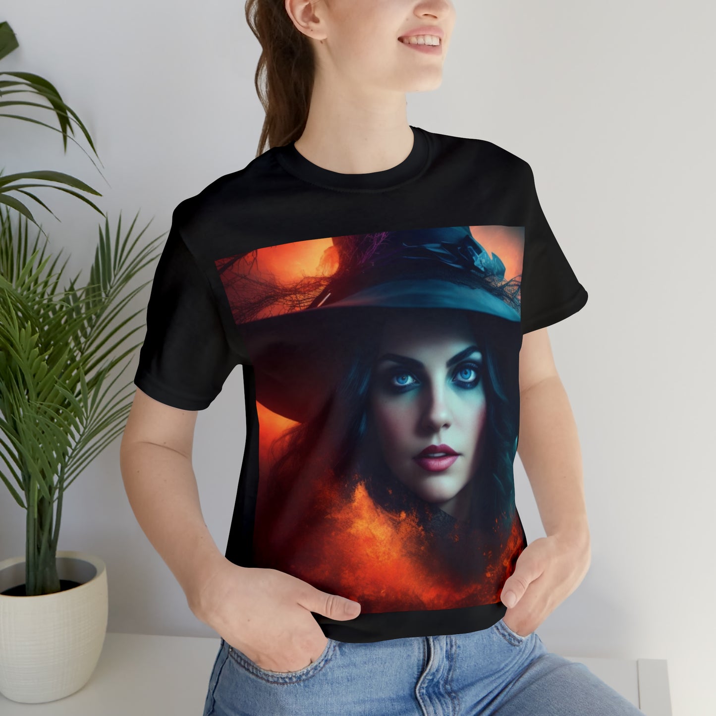 Camiseta de manga corta unisex Jersey - Halloween Witch AI - 07