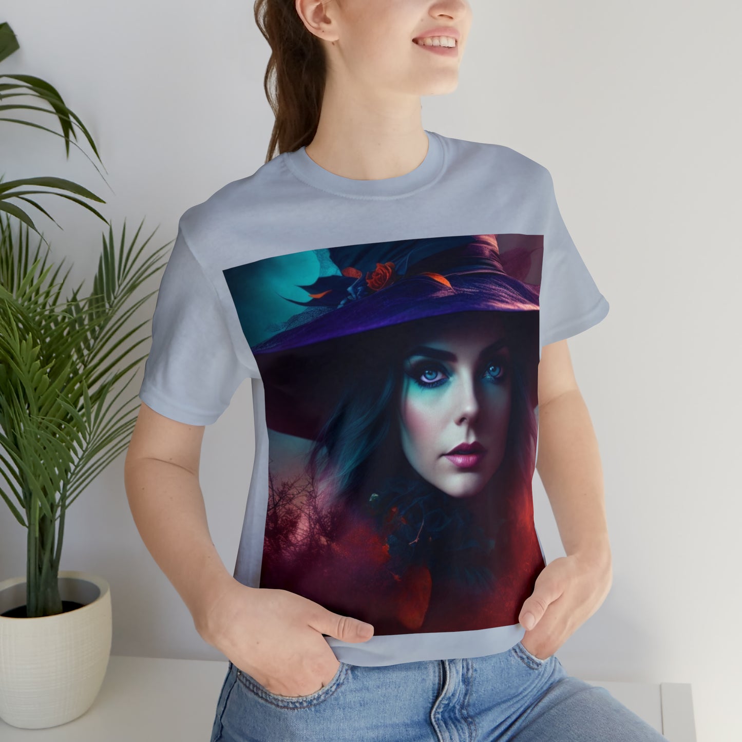 Camiseta de manga corta unisex Jersey - Halloween Witch AI - 08