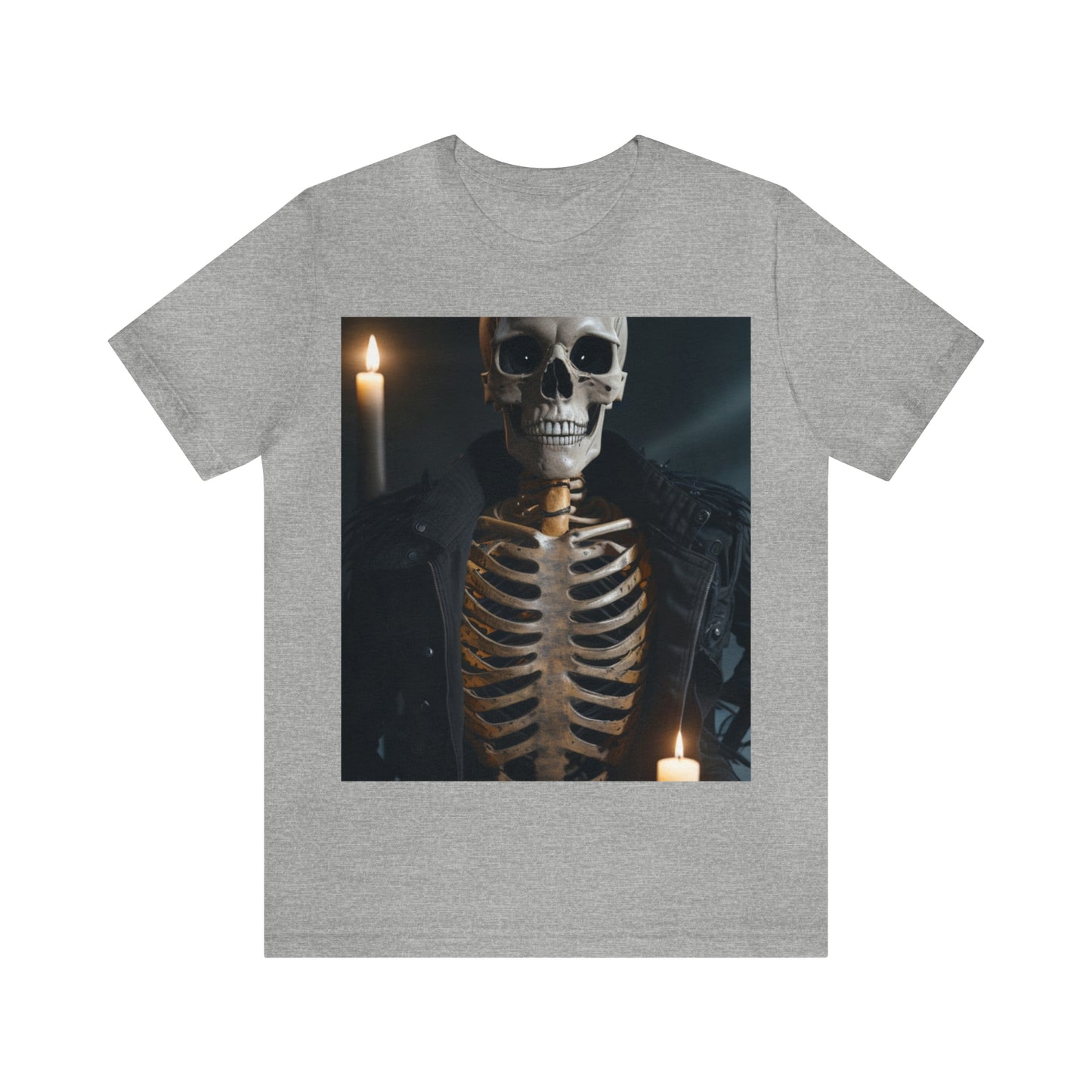 Unisex Jersey Short Sleeve Tee - Halloween Skeleton man AI - 03