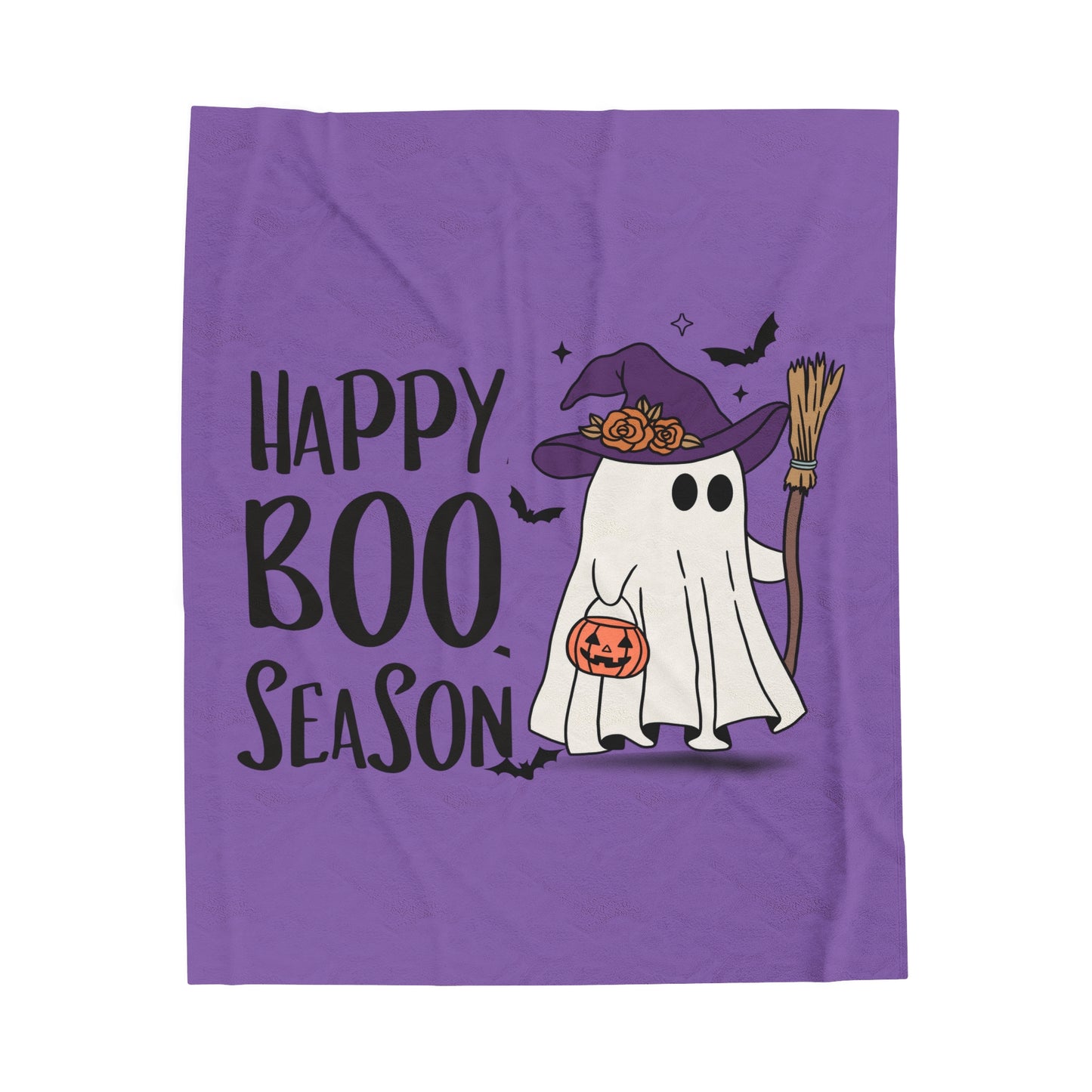 Velveteen Plush Blanket - Halloween - Little Ghost - 21-02