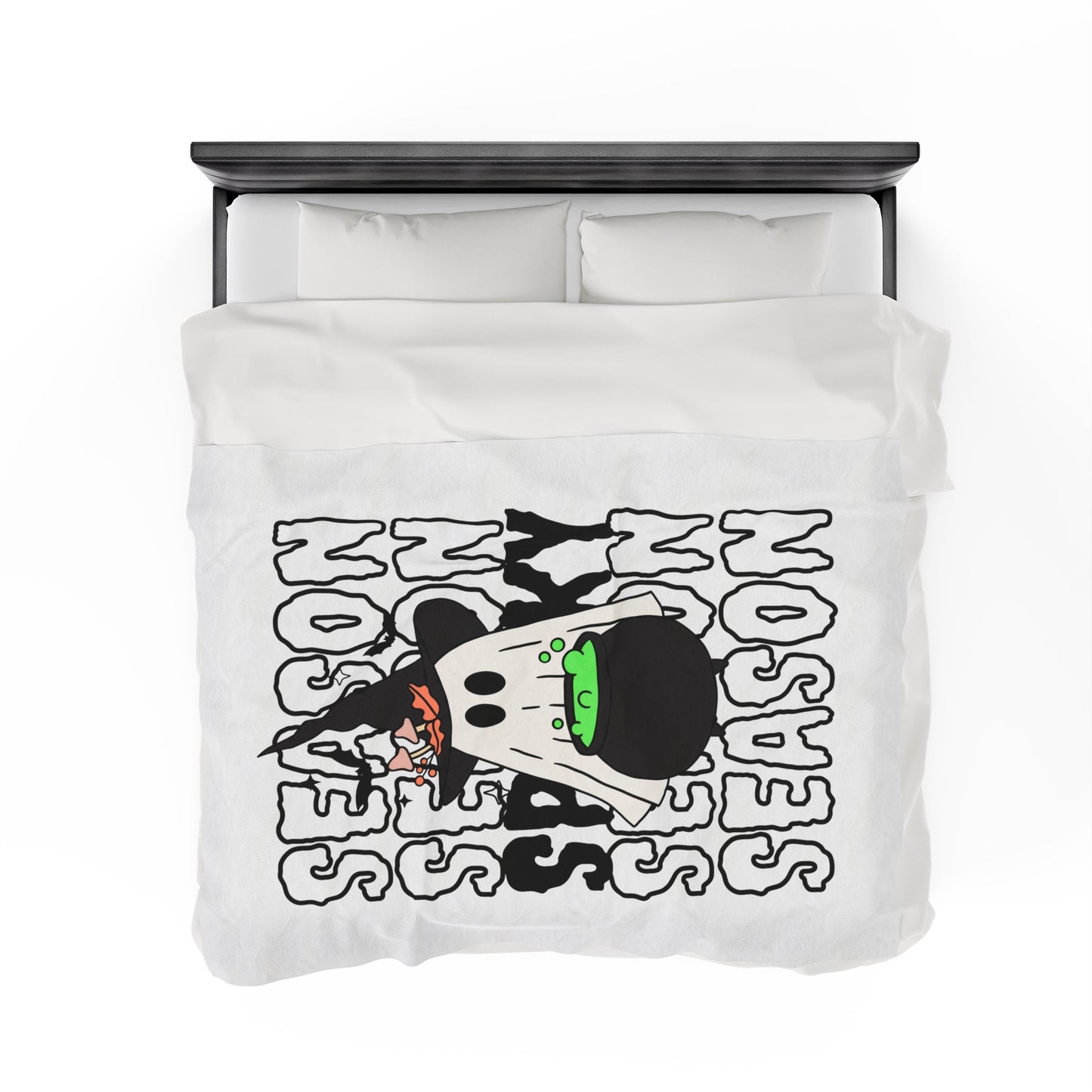 Couverture en Peluche en Velours - Halloween - Petit Fantôme - 14