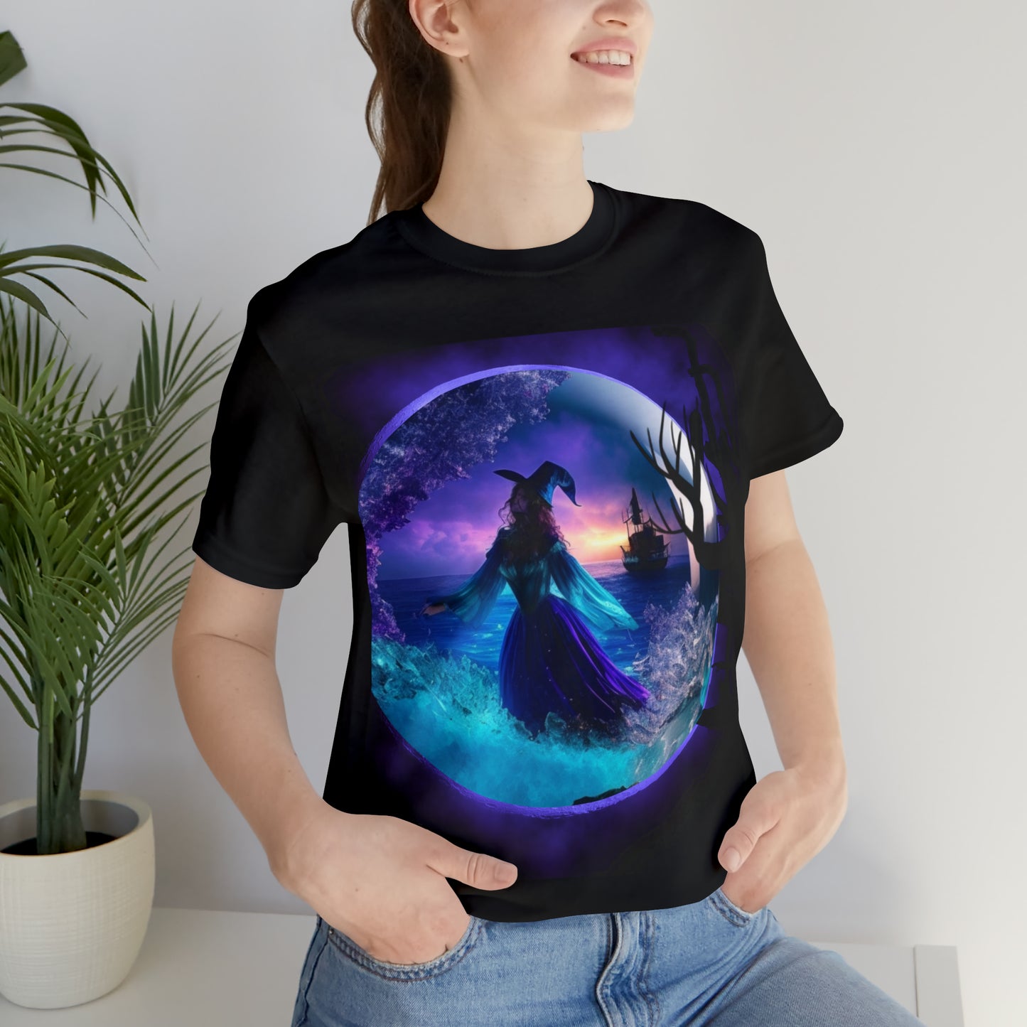 Camiseta de manga corta unisex Jersey - Halloween Witch AI - 02