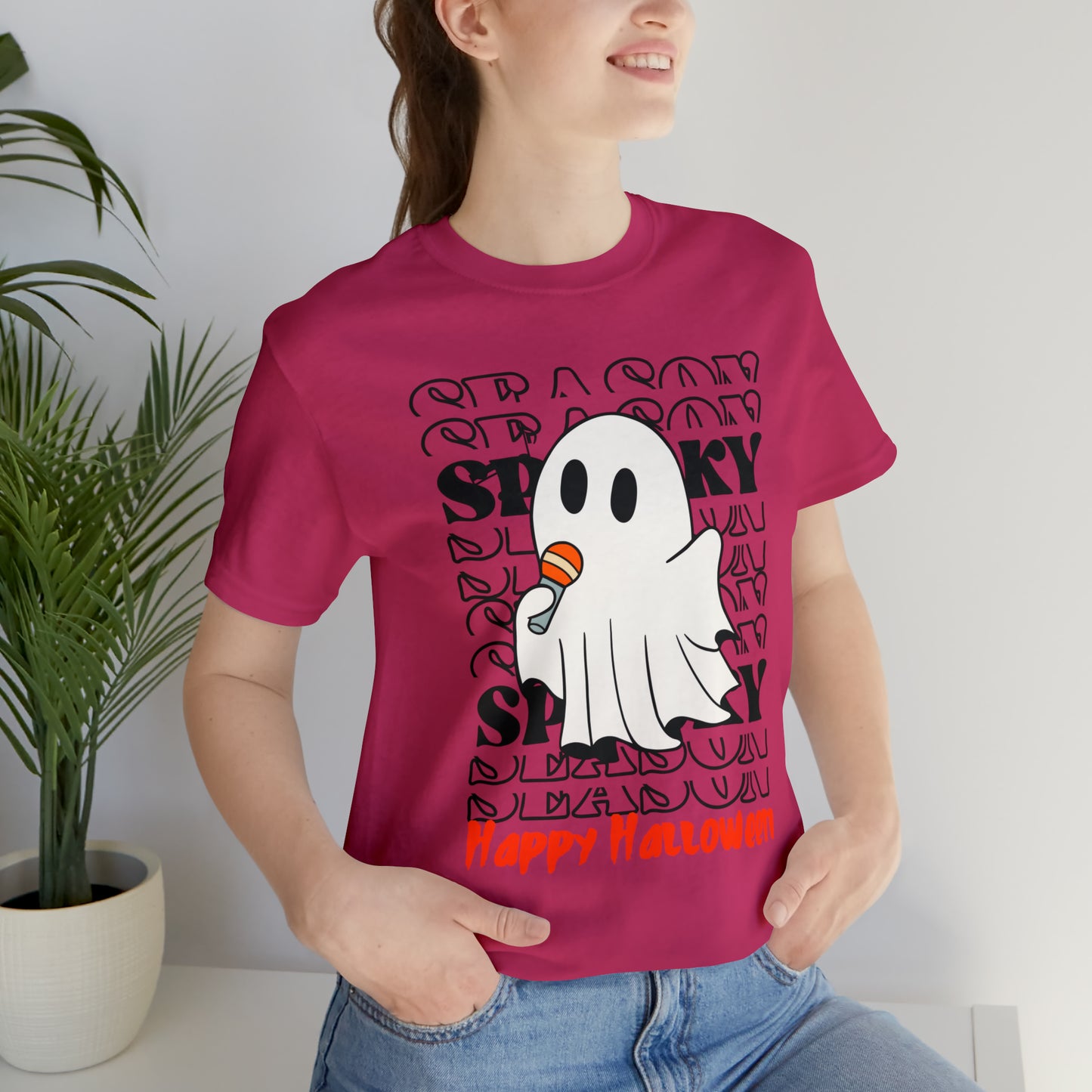 Camiseta de manga corta de jersey unisex - Halloween - Pequeño fantasma - 06