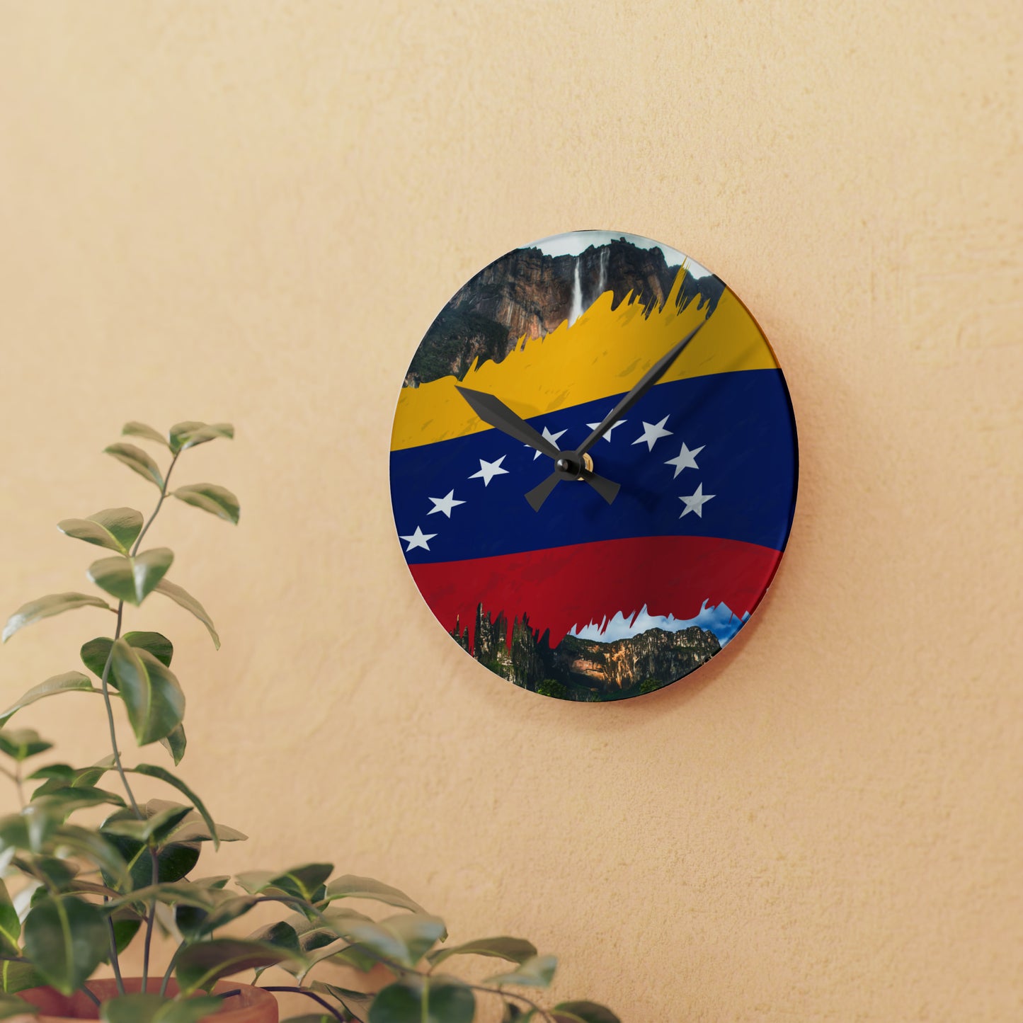 Reloj de pared acrílico - Bandera de Venezuela
