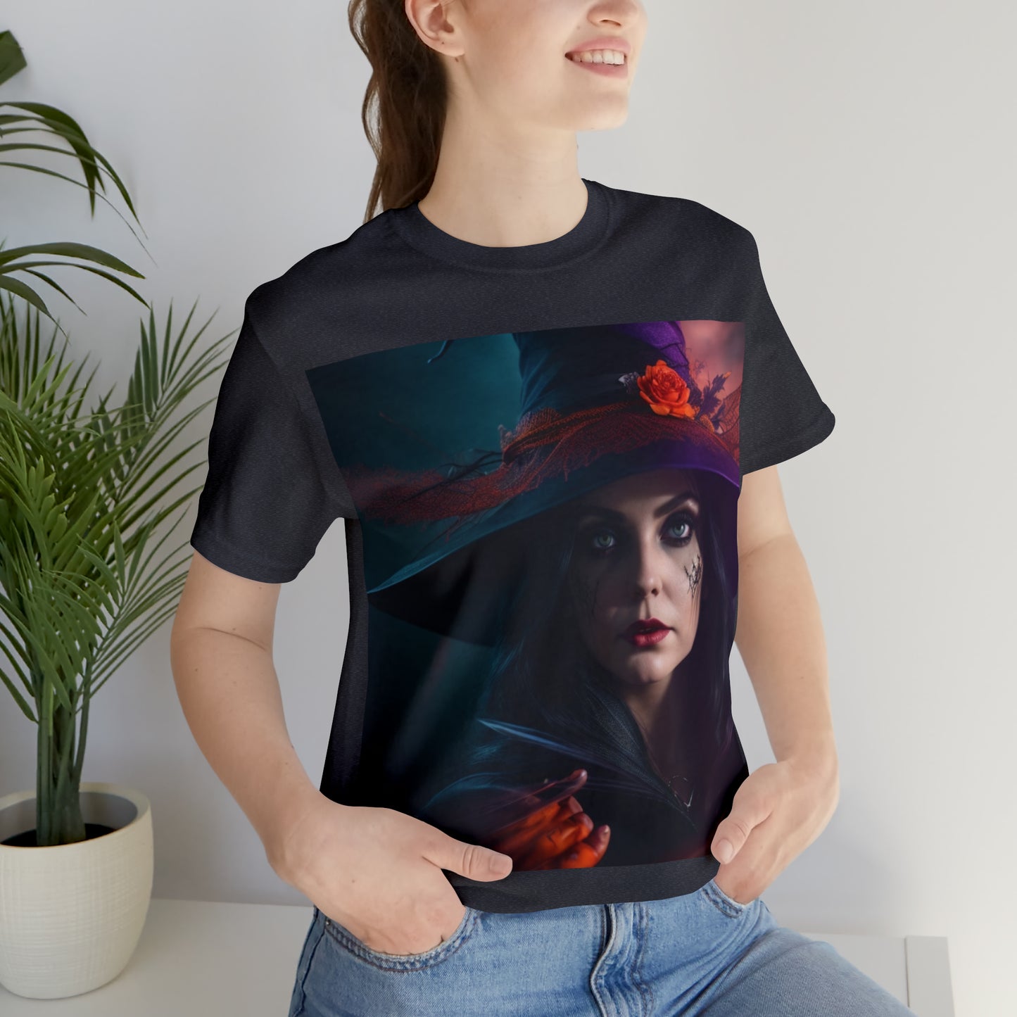 Camiseta de manga corta unisex Jersey - Halloween Witch AI - 06