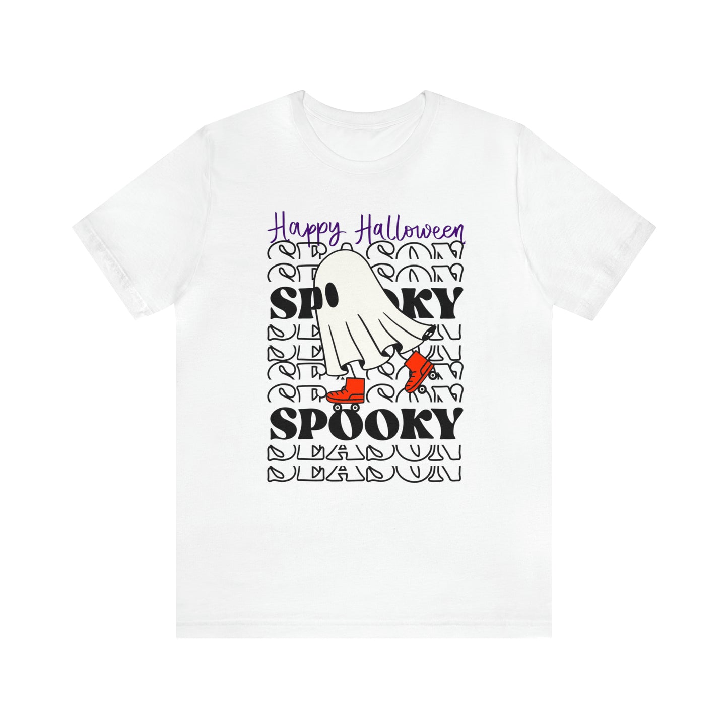 Tee-shirt à manches courtes en jersey unisexe - Halloween - Petit Fantôme - 10