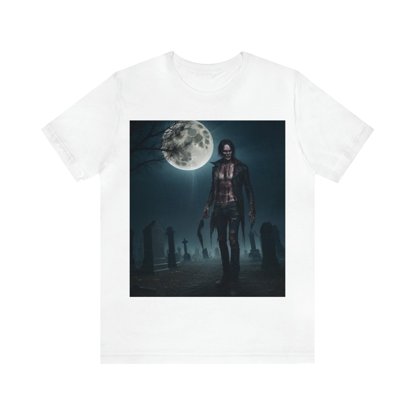 Unisex Jersey Short Sleeve Tee - Halloween Skeleton man AI - 04