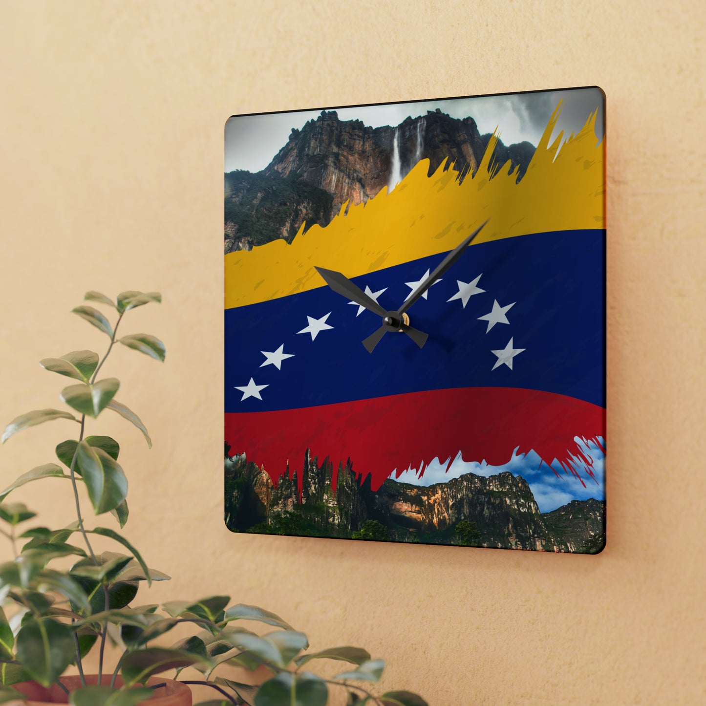 Reloj de pared acrílico - Bandera de Venezuela