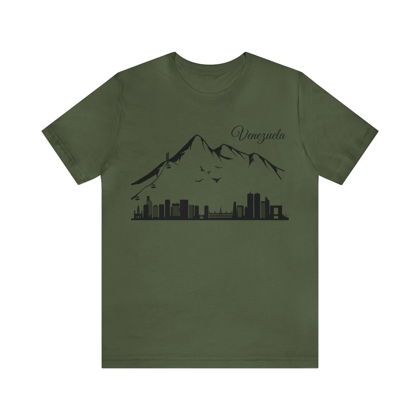 Camiseta de Manga Corta Jersey Unisex - Silueta de Caracas