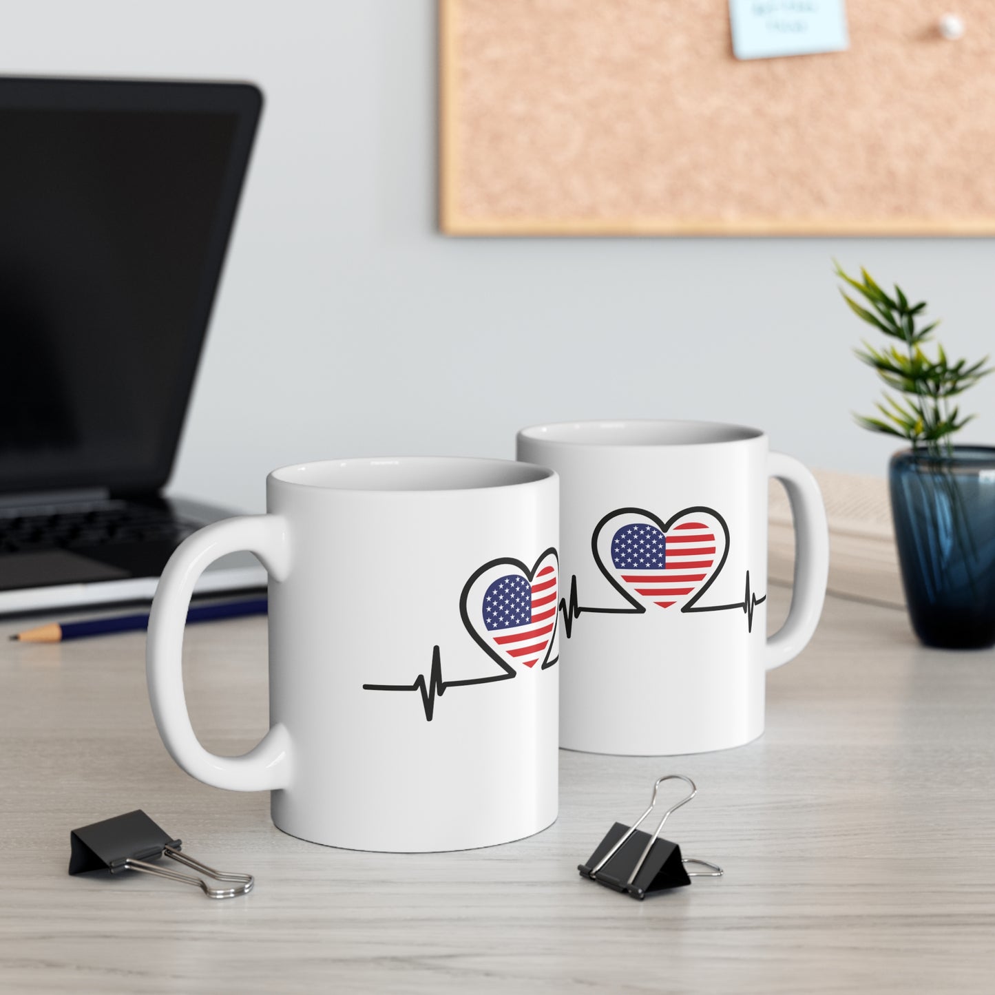 Taza de cerámica 11 oz - Bandera de Estados Unidos