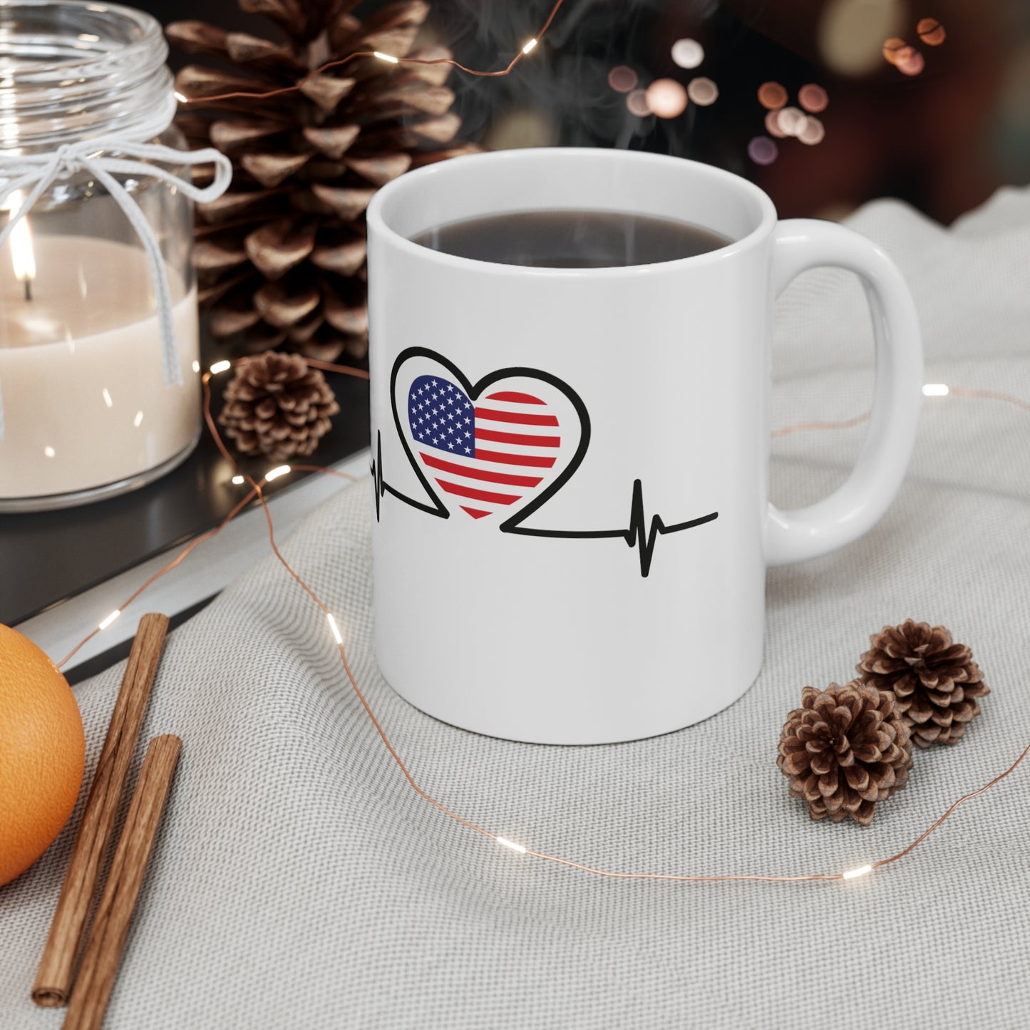 Taza de cerámica 11 oz - Bandera de Estados Unidos