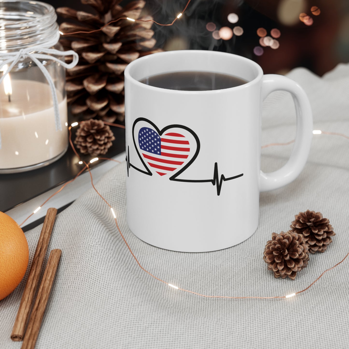 Ceramic Mug 11 oz - United States flag