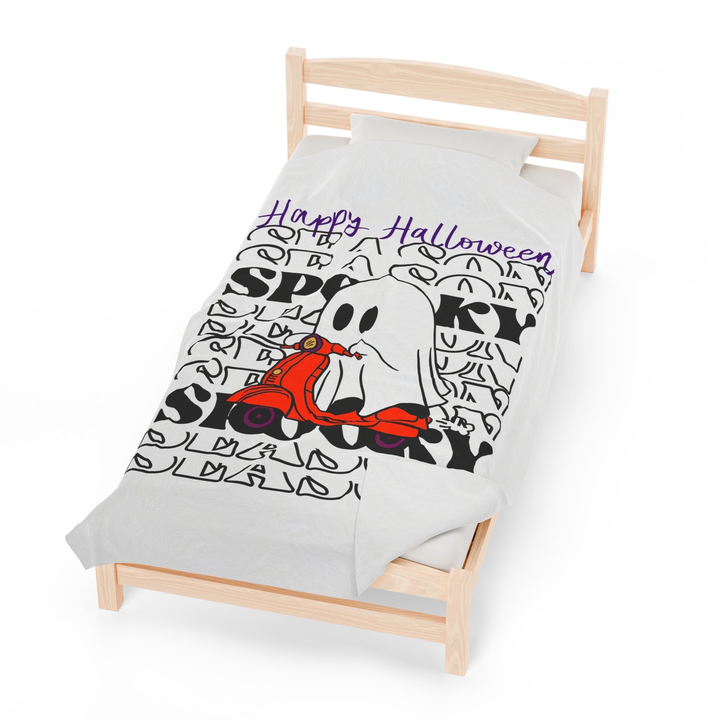 Couverture en peluche en velours - Halloween - Petit Fantôme - 09