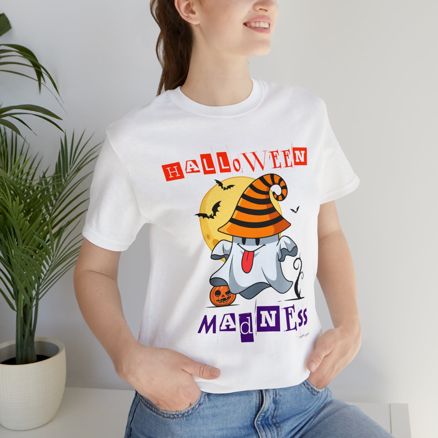 Camiseta de manga corta de jersey unisex - Halloween - Pequeño fantasma - 04