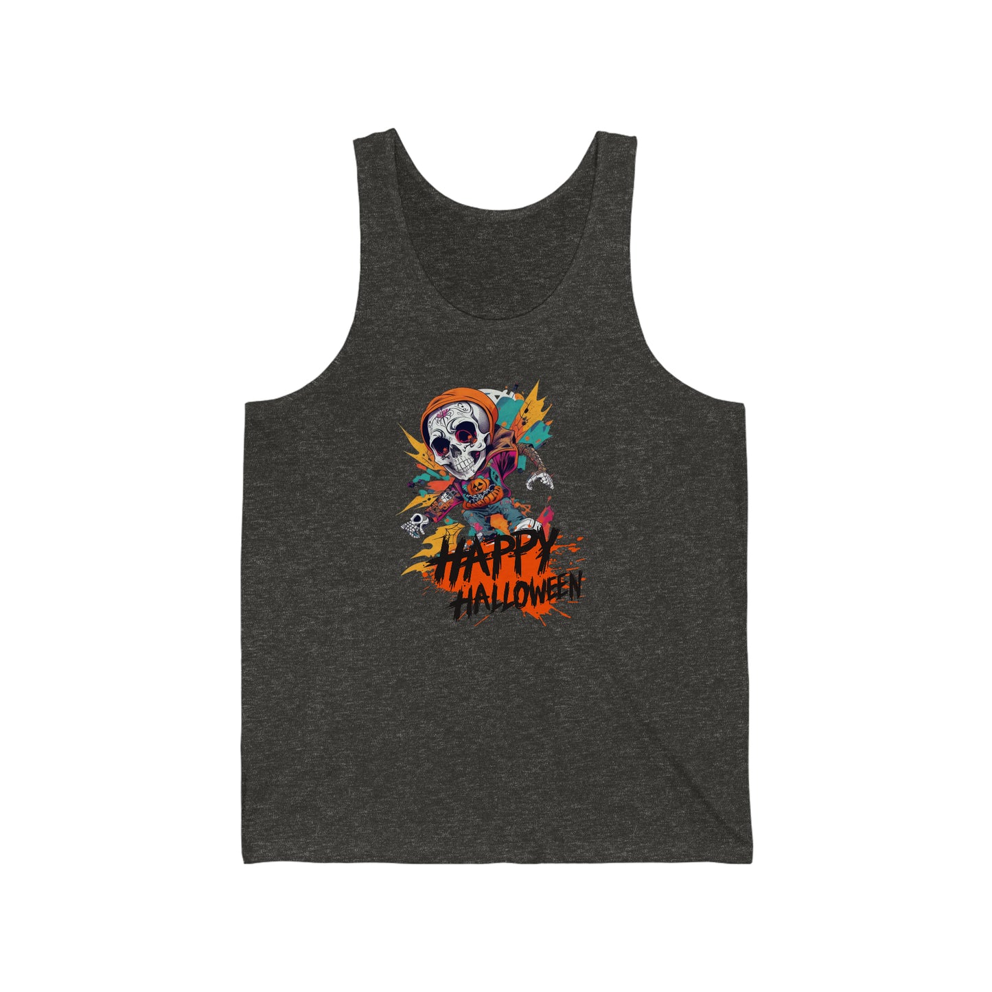 Camiseta sin mangas de punto unisex - Halloween - Calavera joven - 02