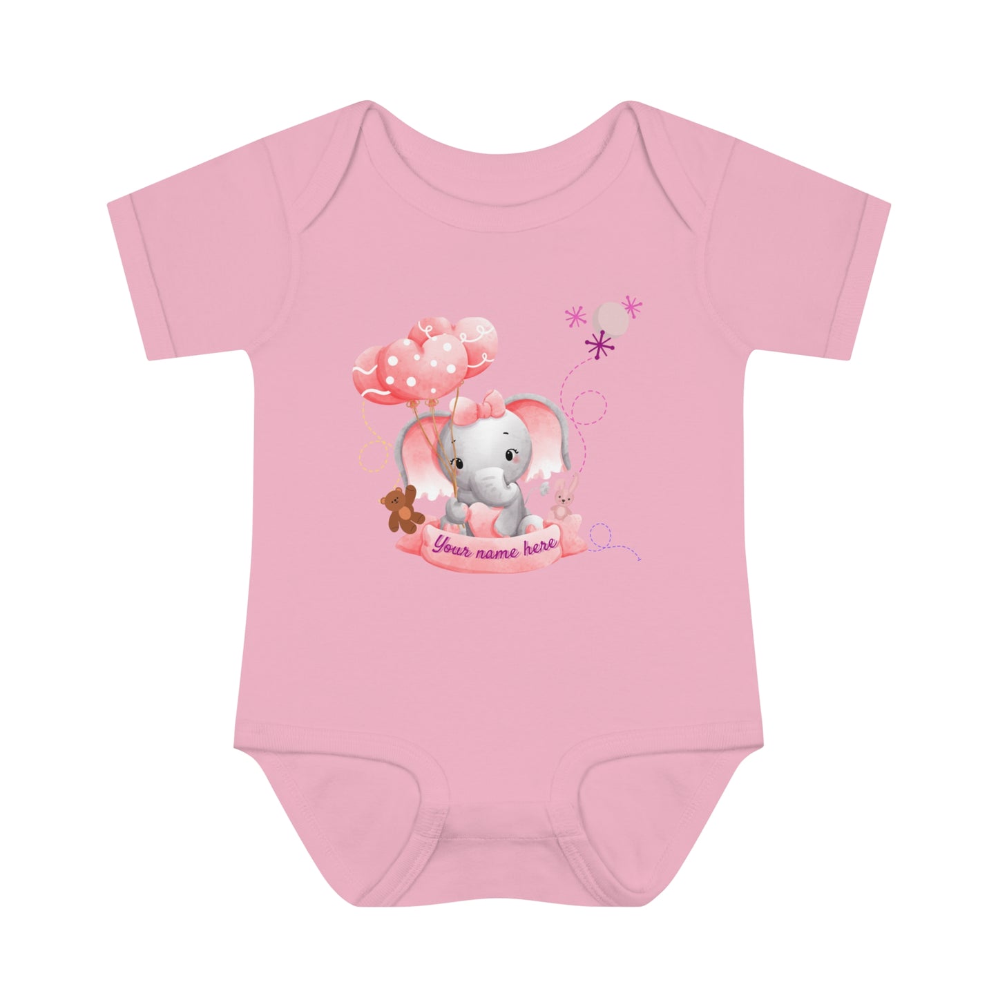 Body côtelé pour bébé - Bébé éléphant - Personnalisé - 02