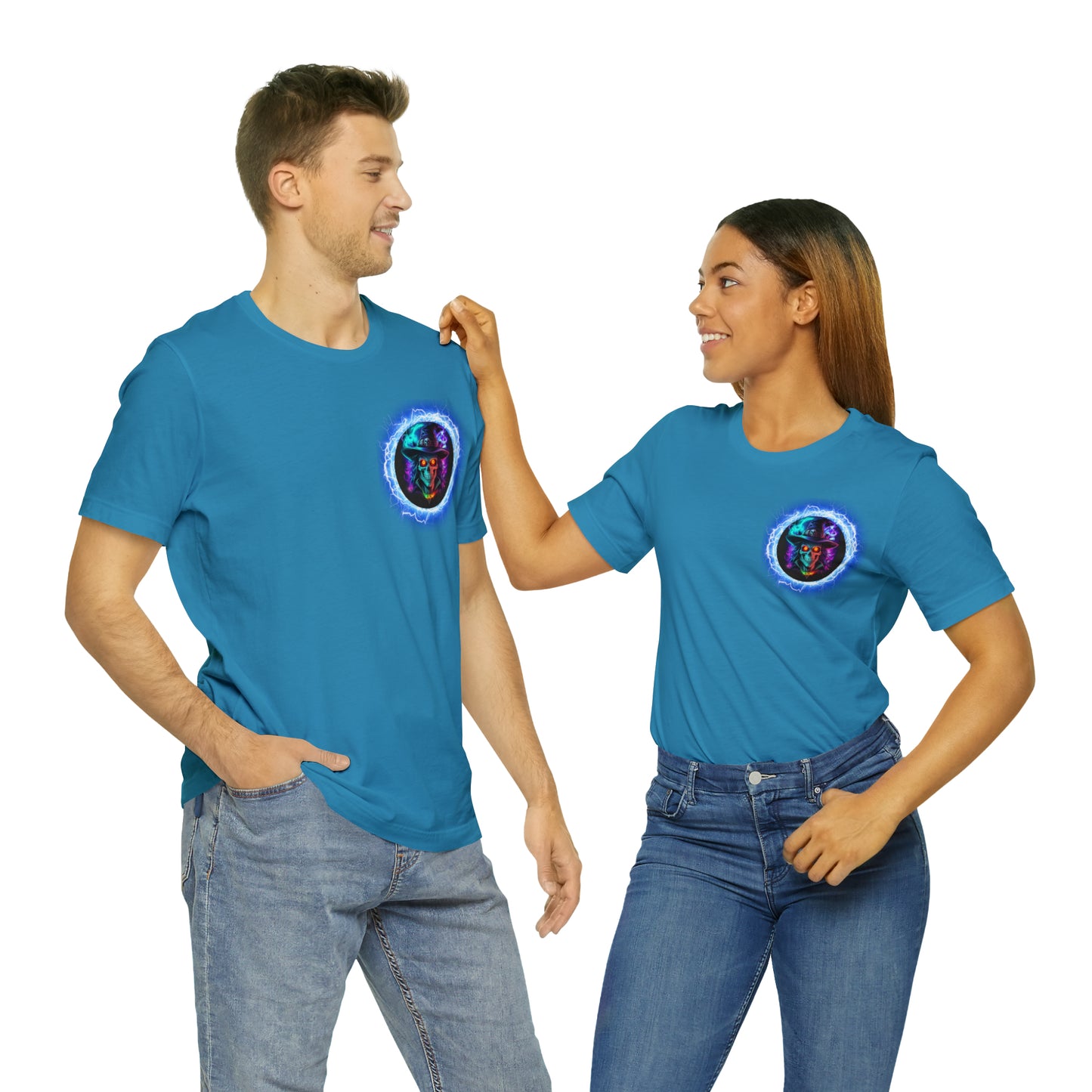 Camiseta de manga corta unisex Jersey - Calaveras de brujas de Halloween - 07