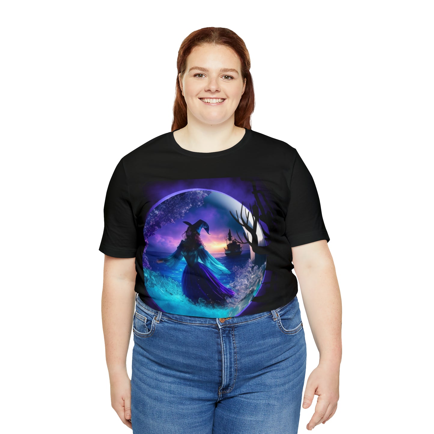 Camiseta de manga corta unisex Jersey - Halloween Witch AI - 02