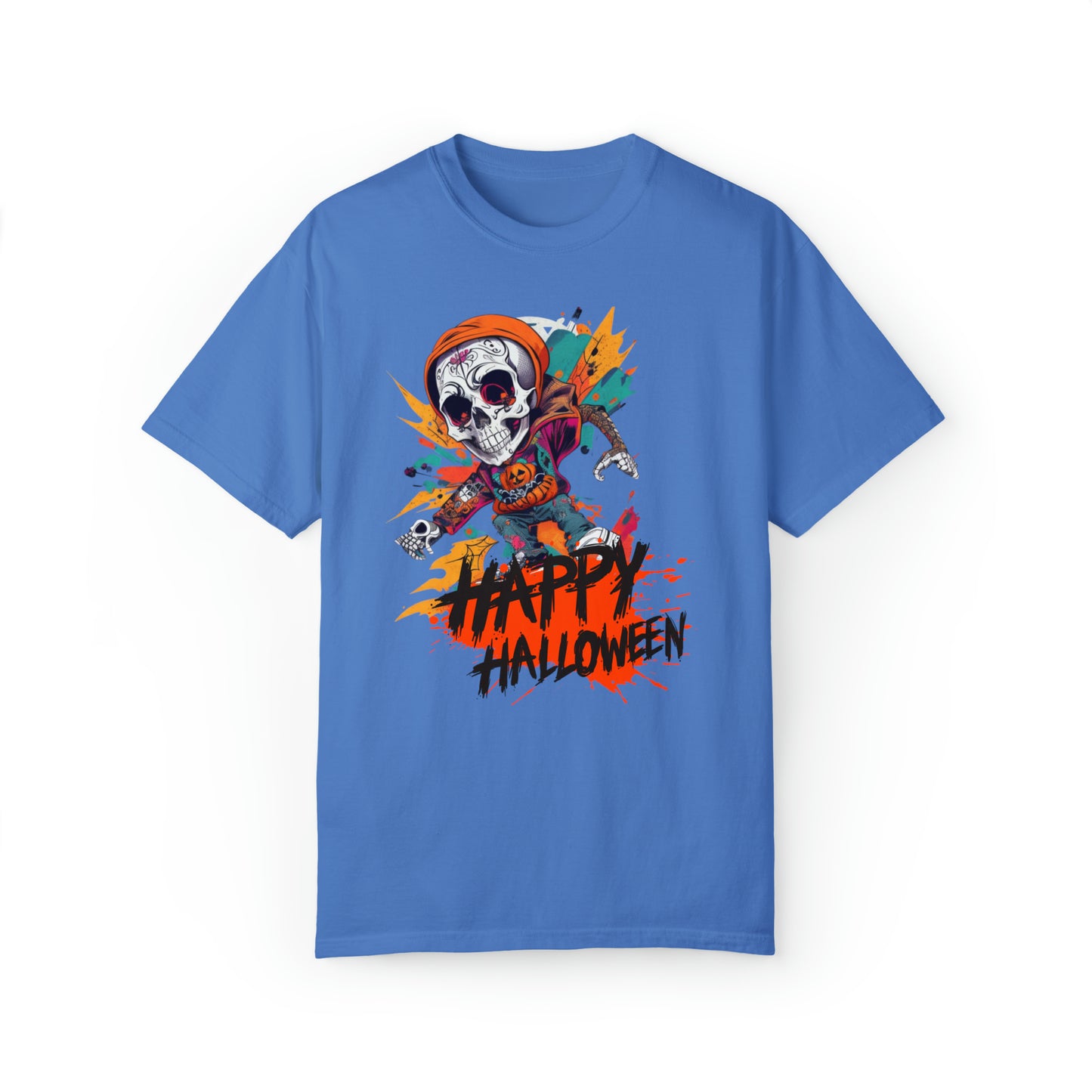 Camiseta unisex teñida en prenda - Halloween - Calavera joven