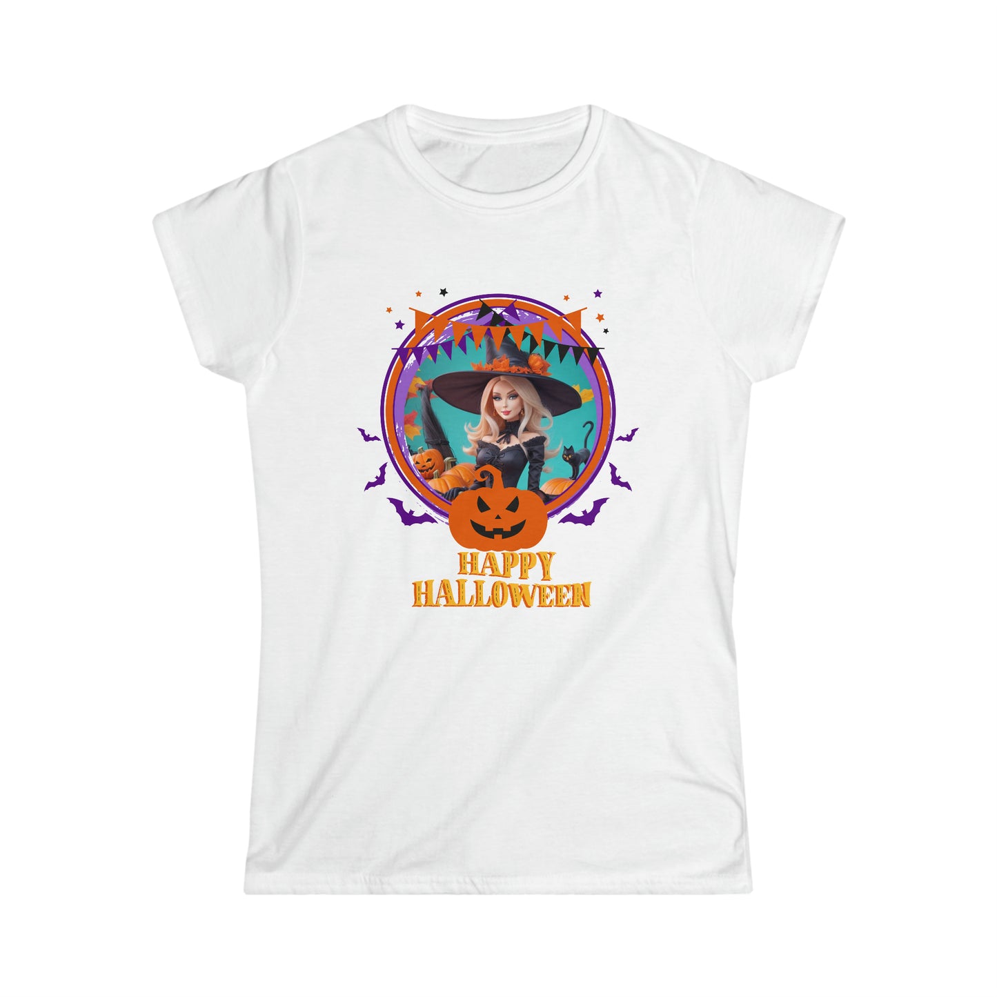 Tee-shirt Softstyle Femme - Halloween - Barbie sorcière - 01