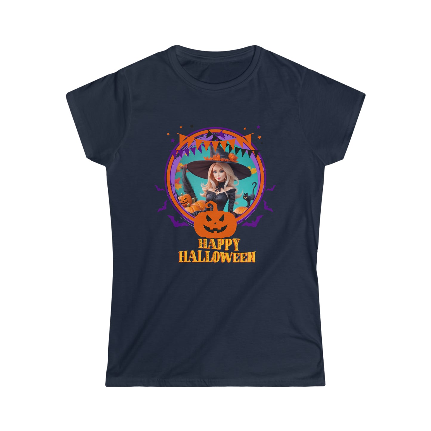 Tee-shirt Softstyle Femme - Halloween - Barbie sorcière - 01