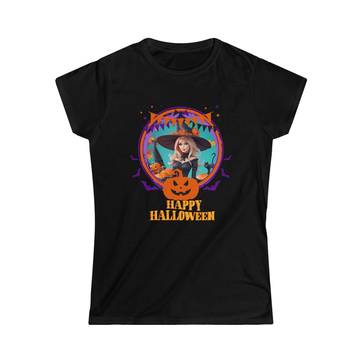 Tee-shirt Softstyle Femme - Halloween - Barbie sorcière - 01