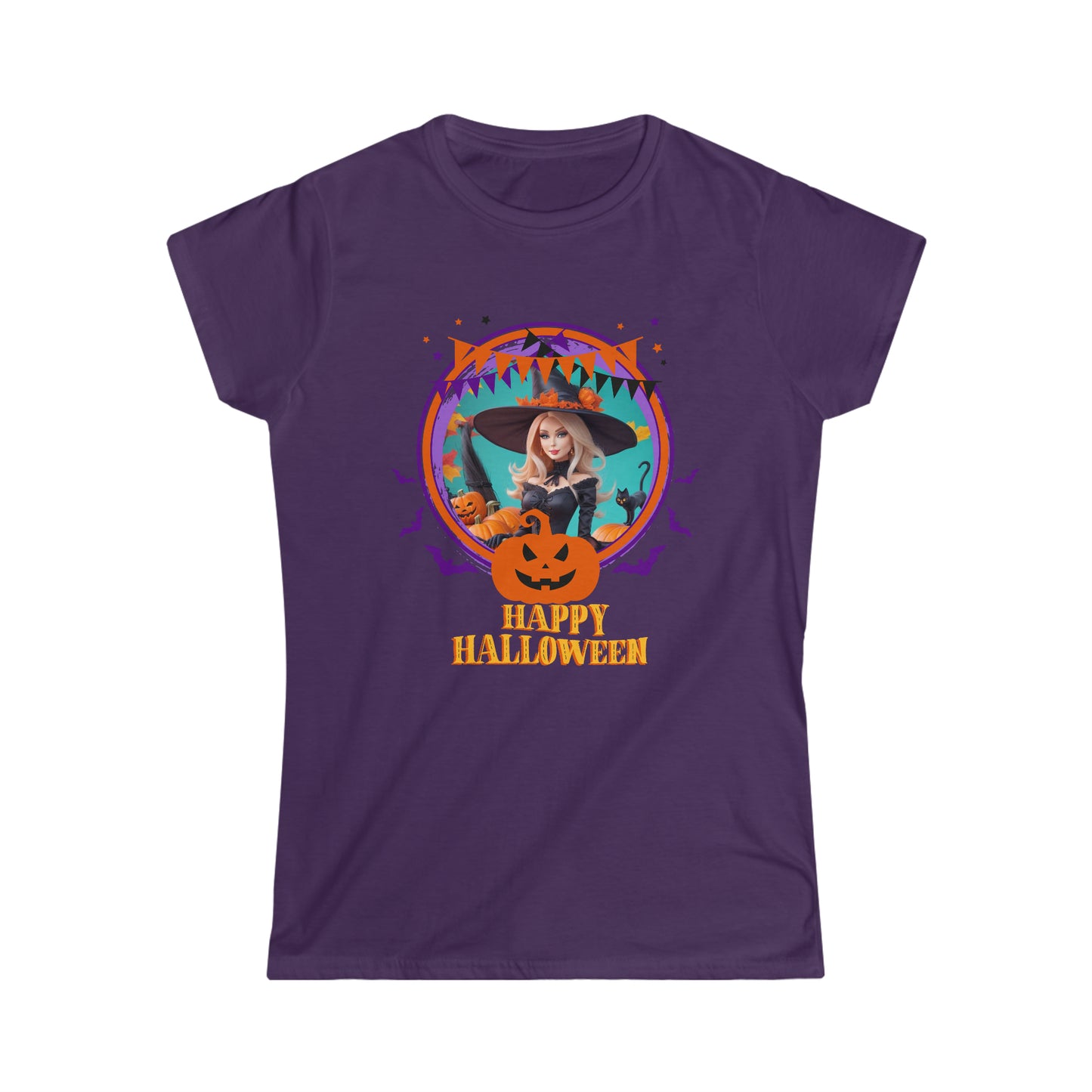 Tee-shirt Softstyle Femme - Halloween - Barbie sorcière - 01