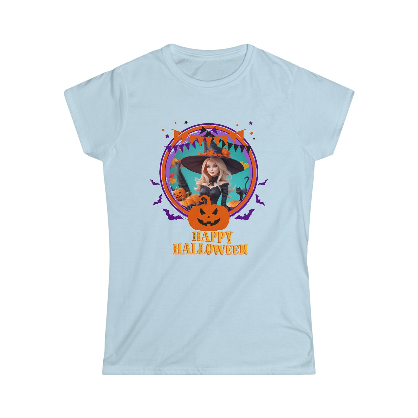 Tee-shirt Softstyle Femme - Halloween - Barbie sorcière - 01