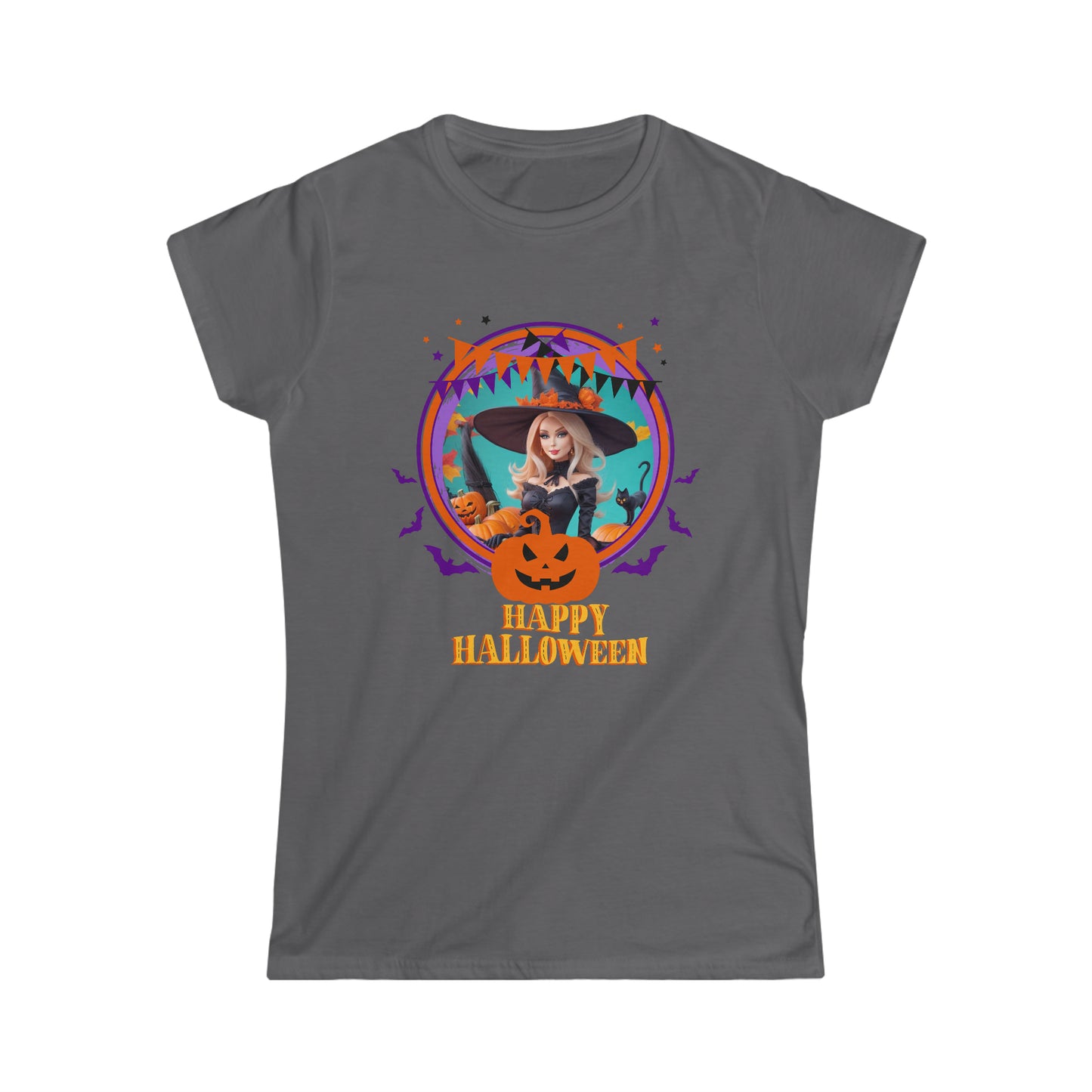 Tee-shirt Softstyle Femme - Halloween - Barbie sorcière - 01
