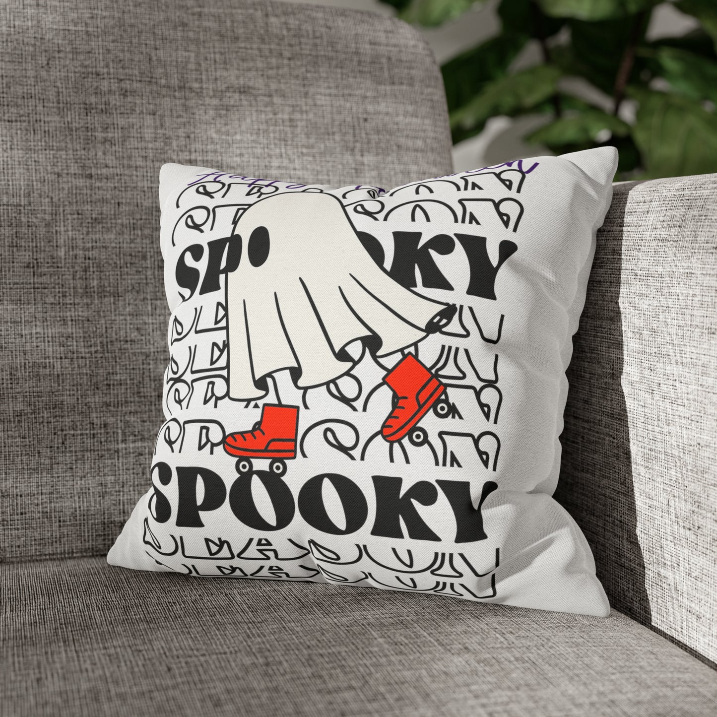 Spun Polyester Square Pillow Case  - Halloween - Little Ghost - 10/11