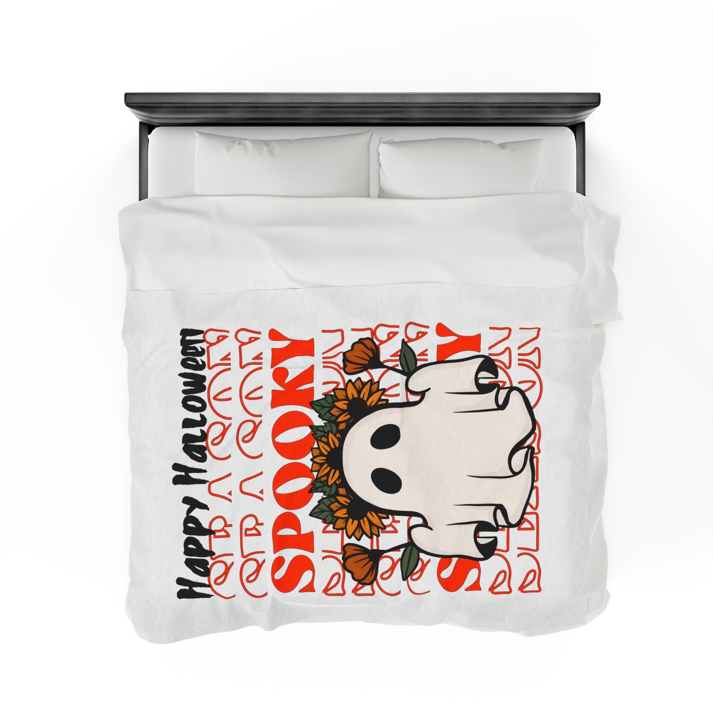 Couverture en Peluche Velours - Halloween - Petit Fantôme - 11