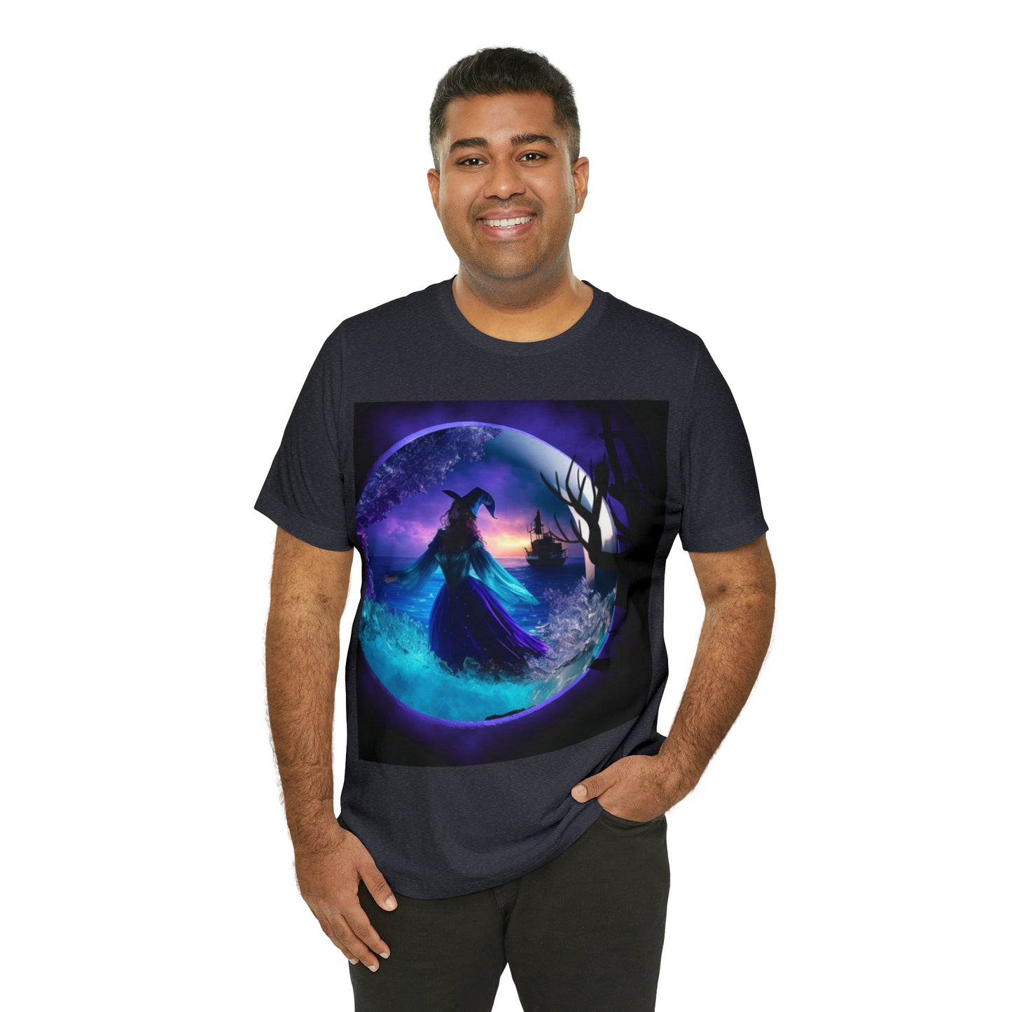 Camiseta de manga corta unisex Jersey - Halloween Witch AI - 02