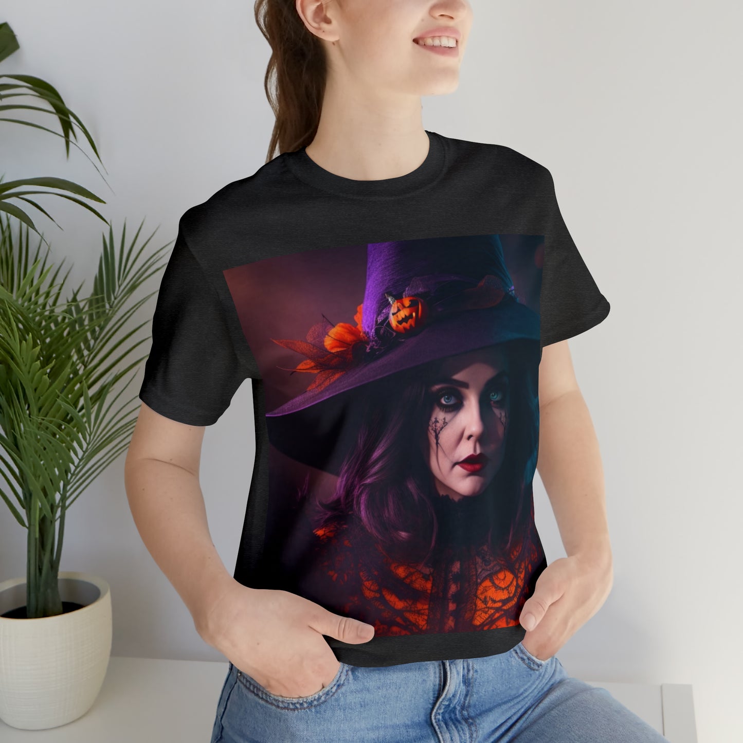 Camiseta de manga corta unisex Jersey - Halloween Witch AI - 05