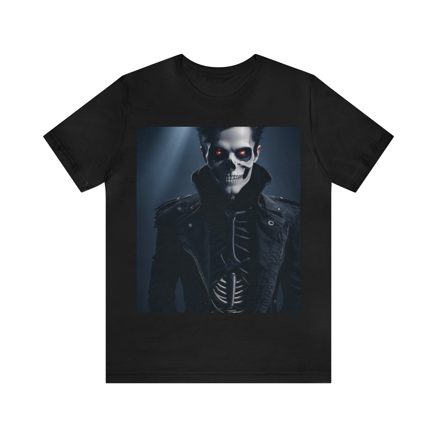 Unisex Jersey Short Sleeve Tee - Halloween Skeleton man AI - 02