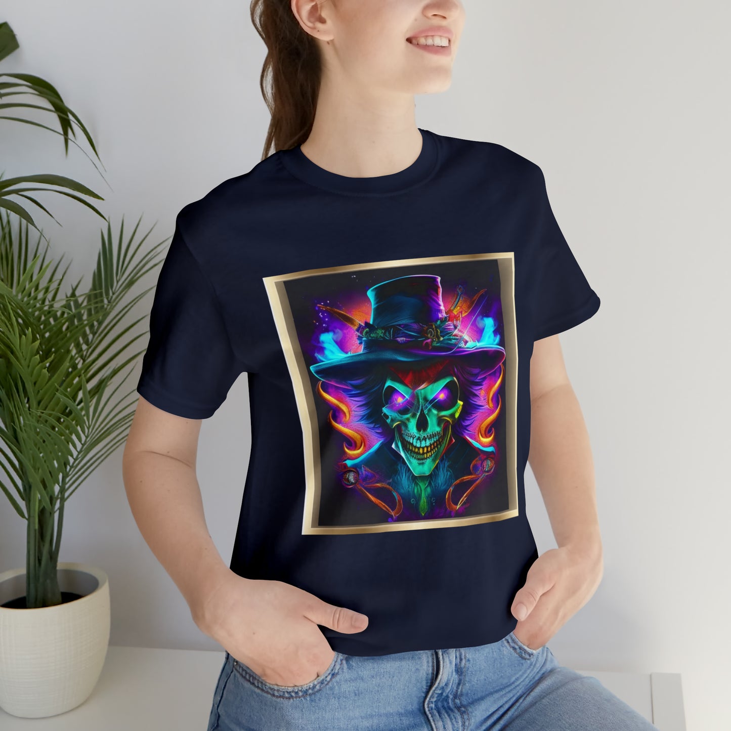 Camiseta de manga corta unisex Jersey - Calaveras de brujas de Halloween - 09