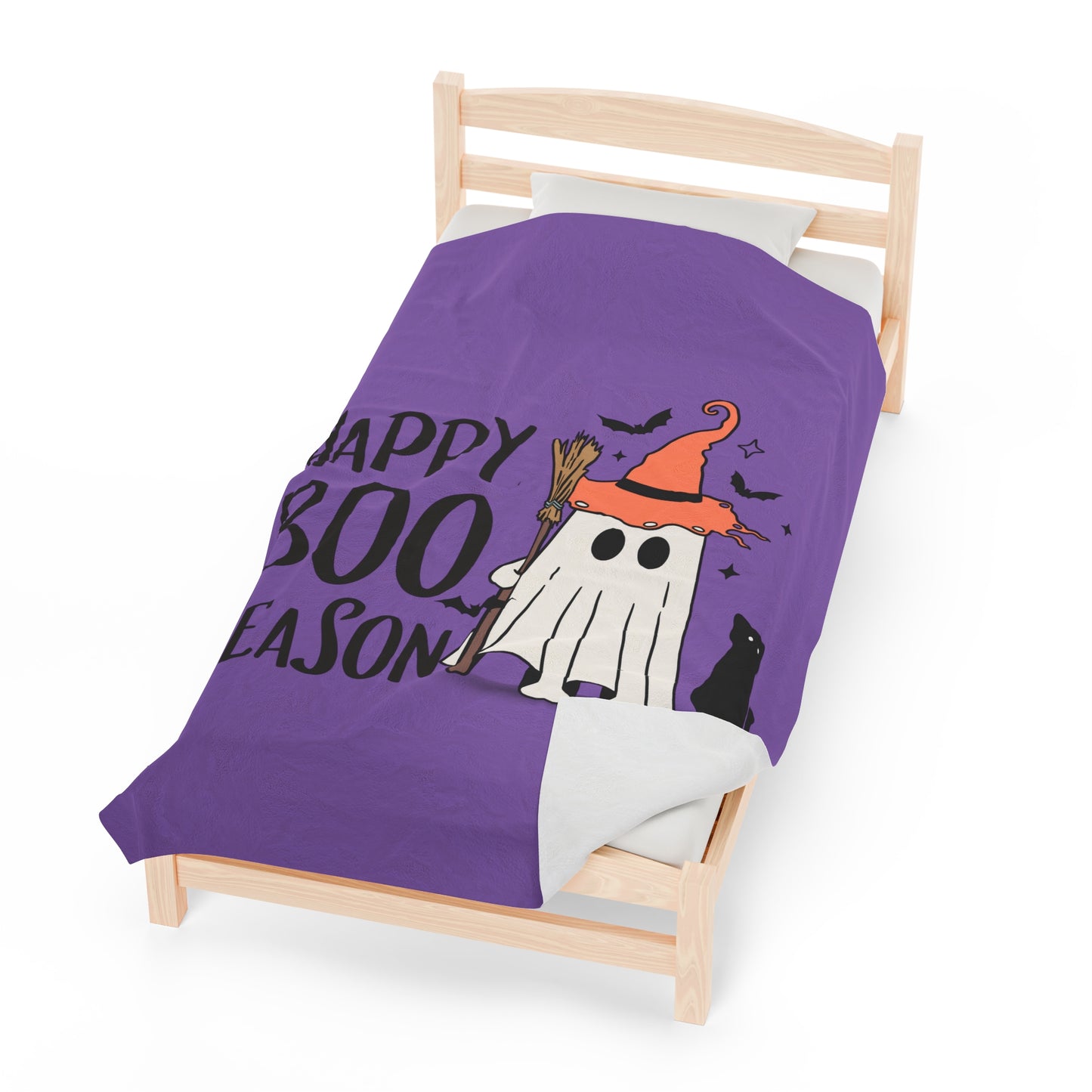 Velveteen Plush Blanket - Halloween - Little Ghost - 22-02