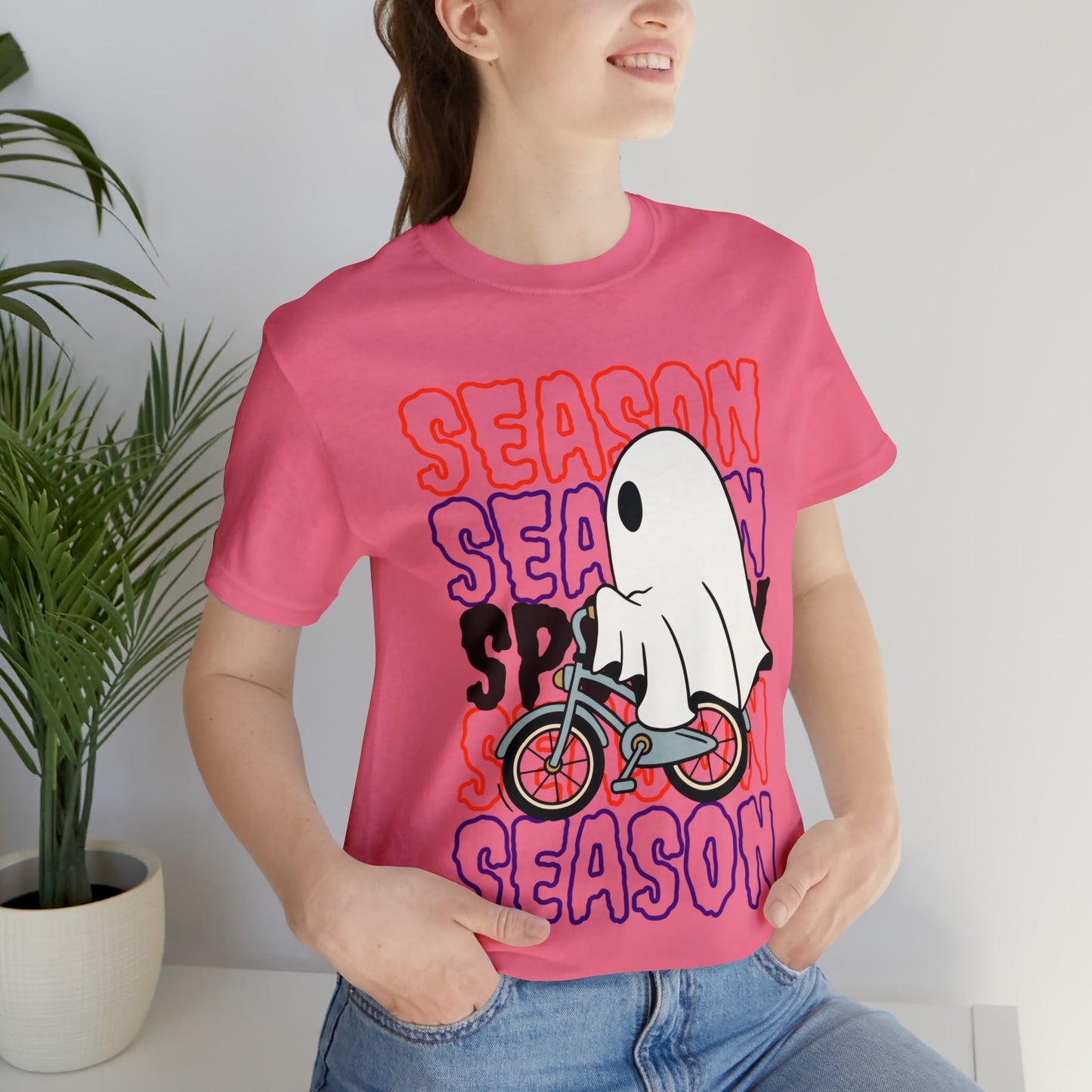 Camiseta de manga corta de jersey unisex - Halloween - Pequeño fantasma - 18